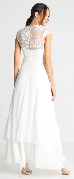 Long Patch Bridal Dress