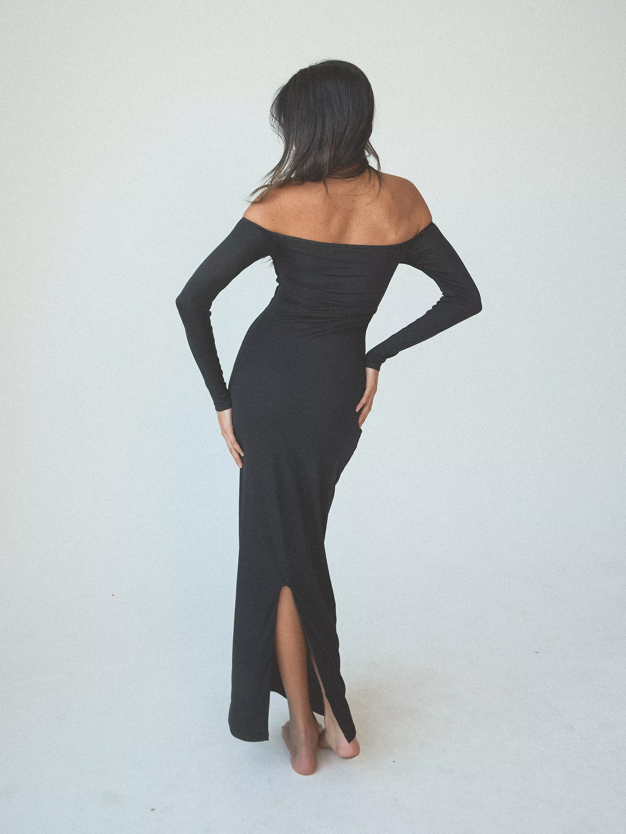 Long Sleeve Off The Shoulder Maxi Brami Dress