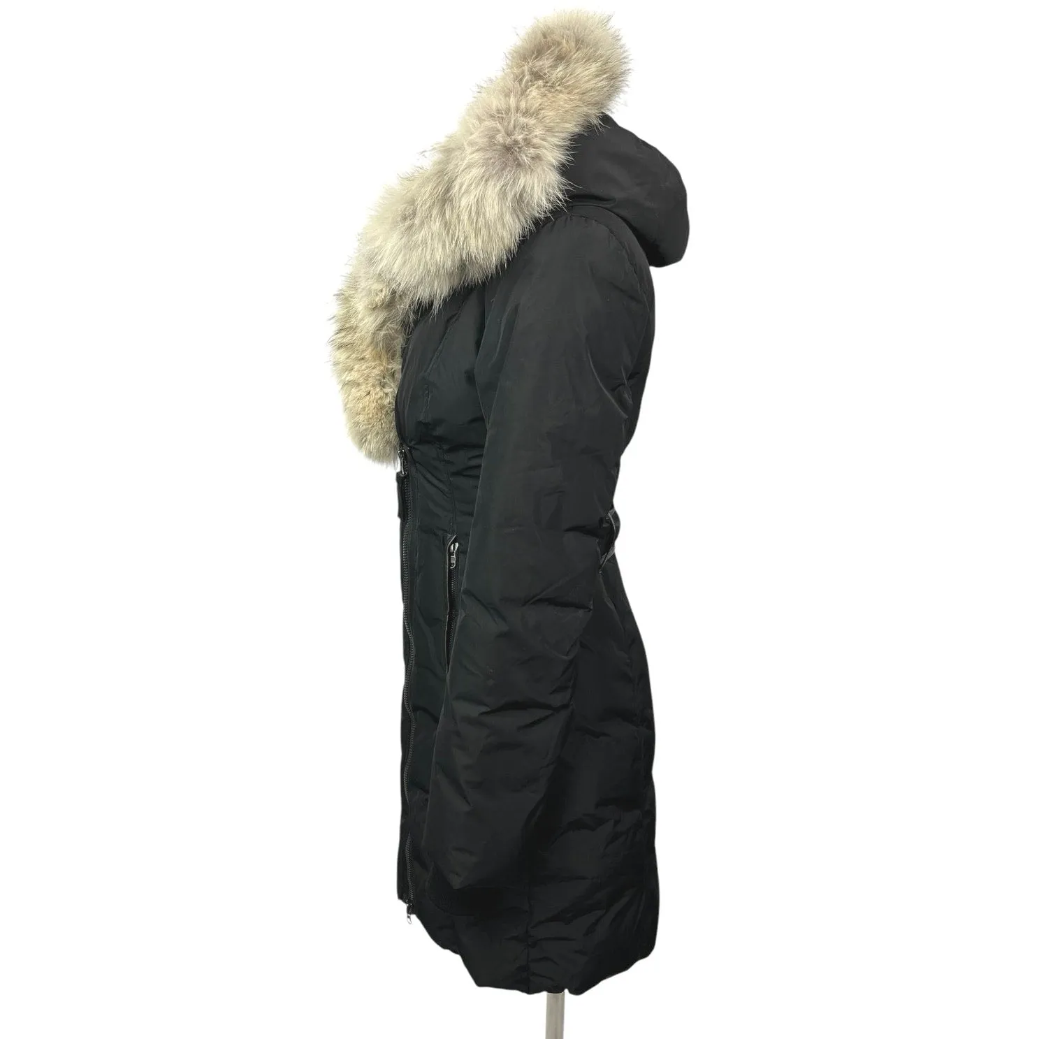 Mackage Black Kay Fur Collar Authentic Full Zip Snow Puffer Coat Jacket Size XS