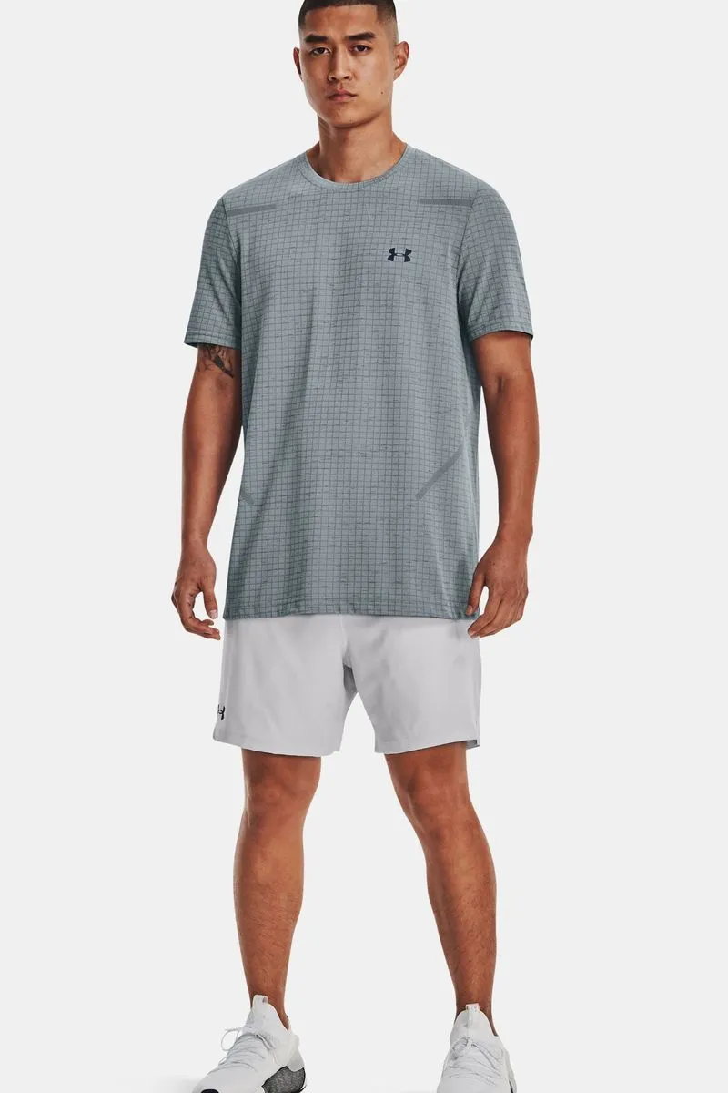 Maglia a maniche corte UA Seamless Grid da uomo Azzurro