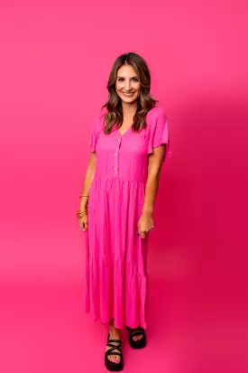 Meet You There Pink Midi Dress