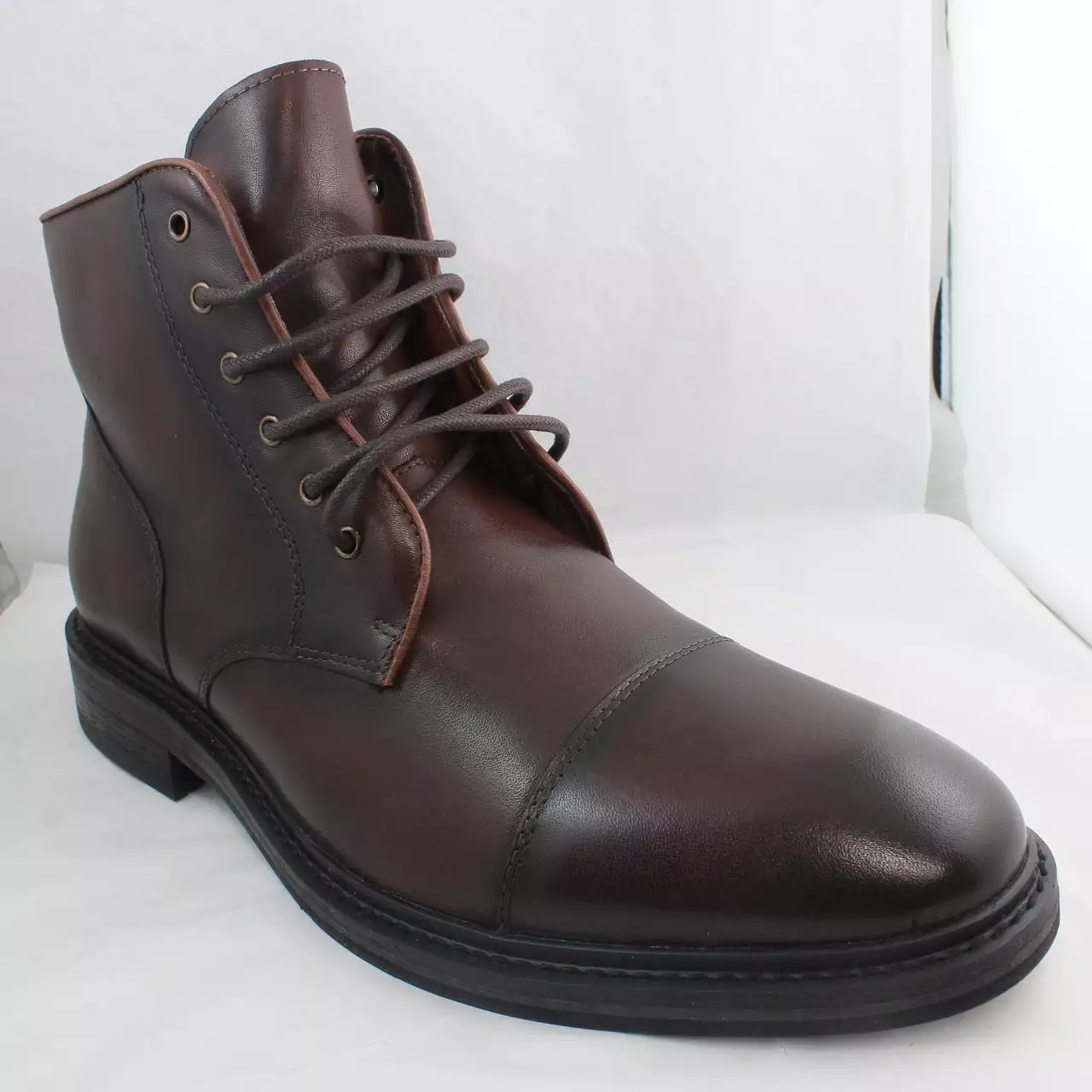 Mens Office Barnsley Toecap Ankle Boots Brown Leather