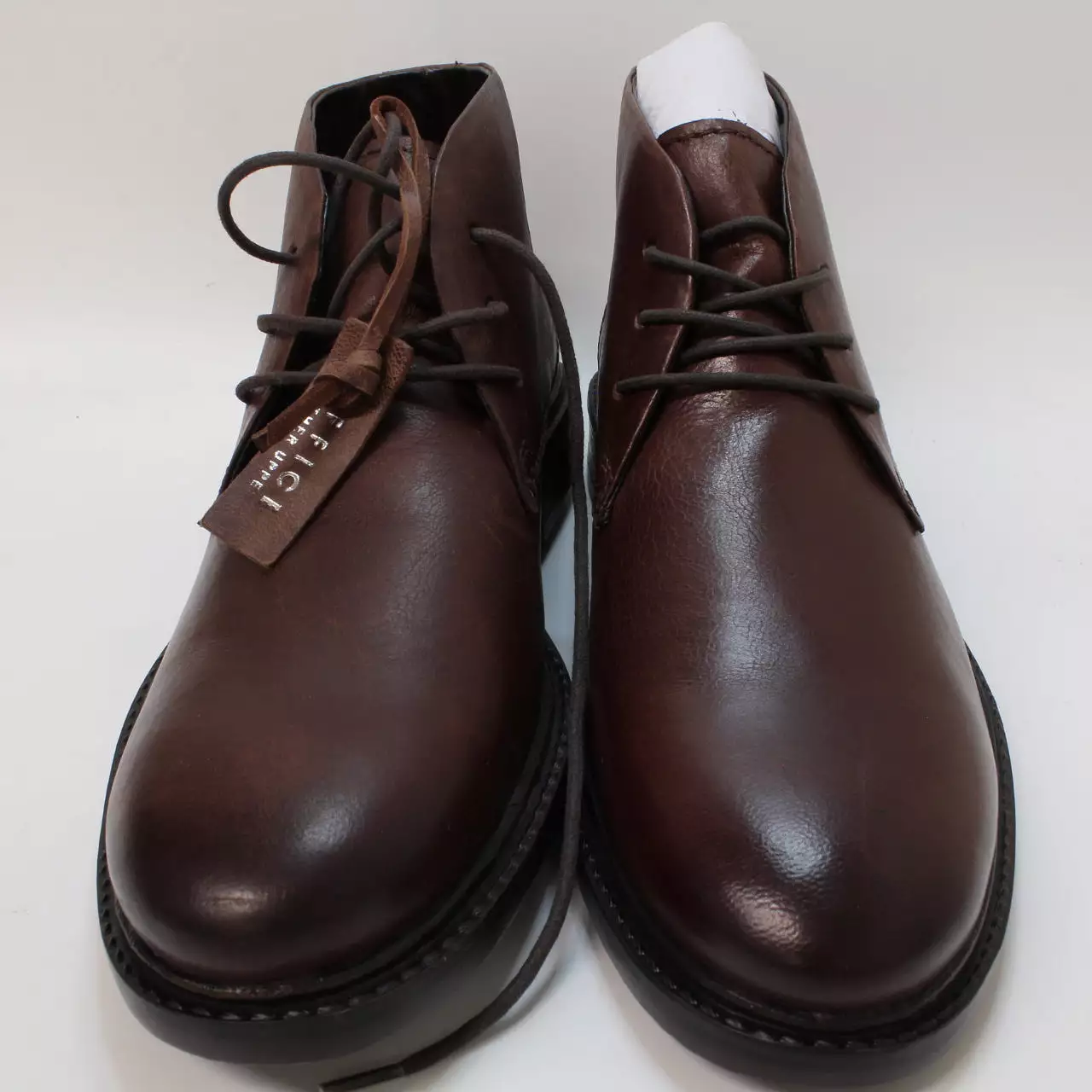 Mens Office Burlington Chukka Boots Brown Leather