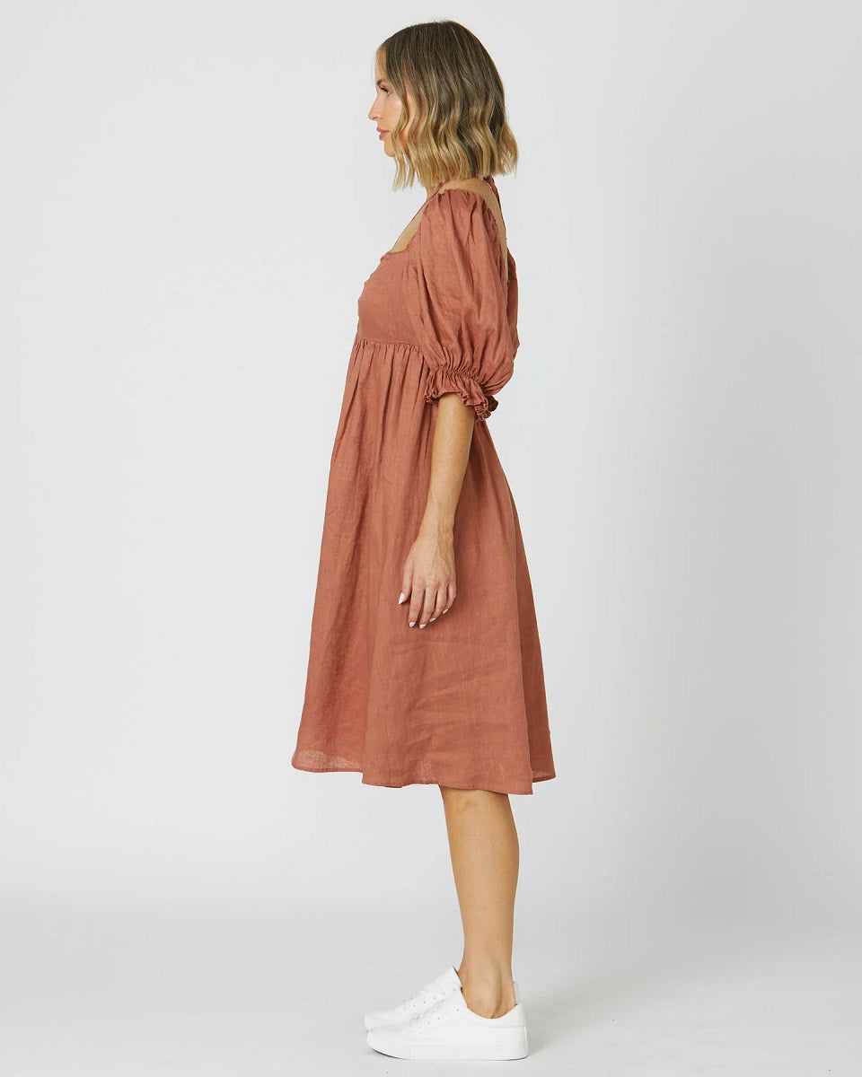 Mia Midi Dress Rosewood