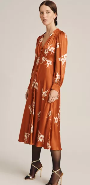 Millie Dress Rust Bouquet