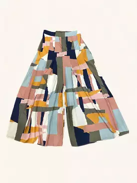 Multi Color Pleated Palazzo Pants