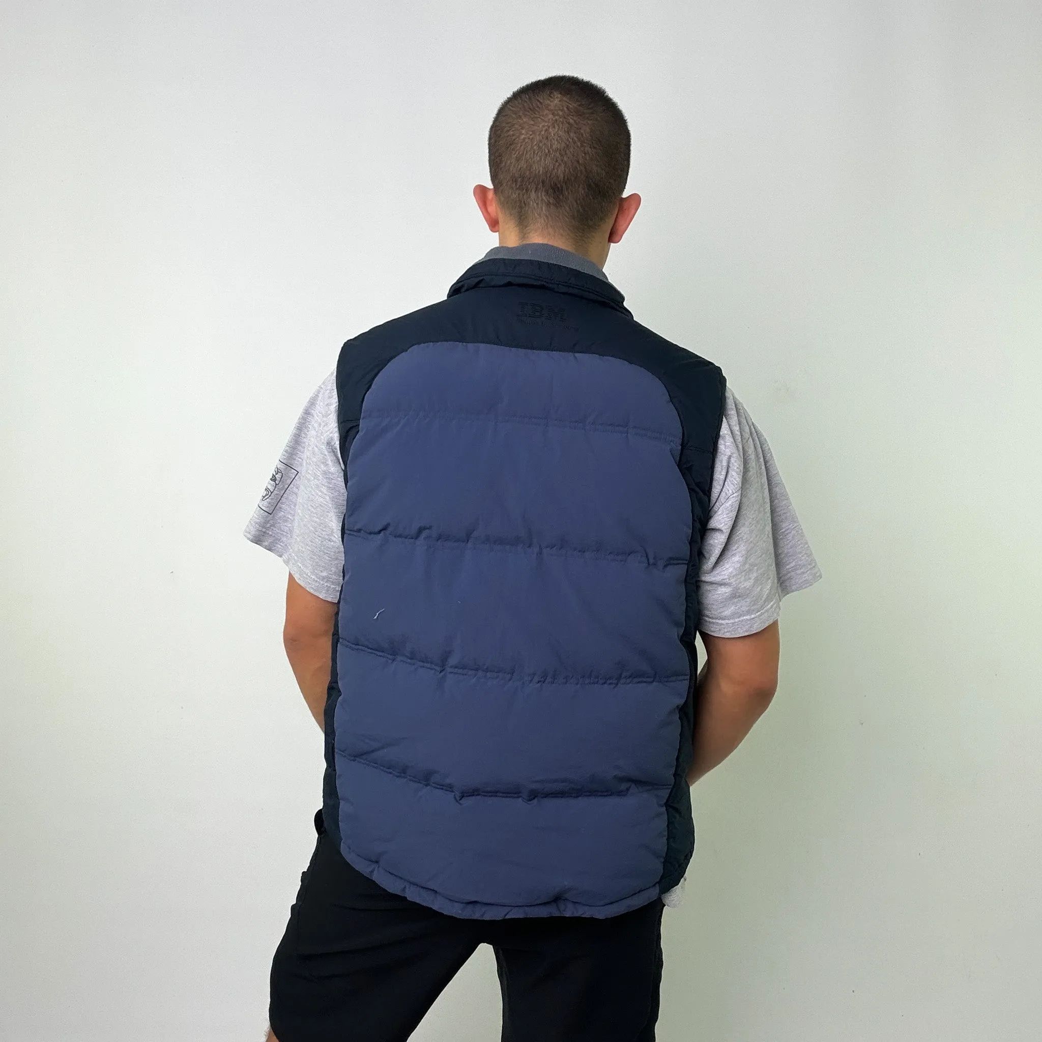 Navy Blue 90s Helly Hansen Puffer Jacket Coat Gilet (L)