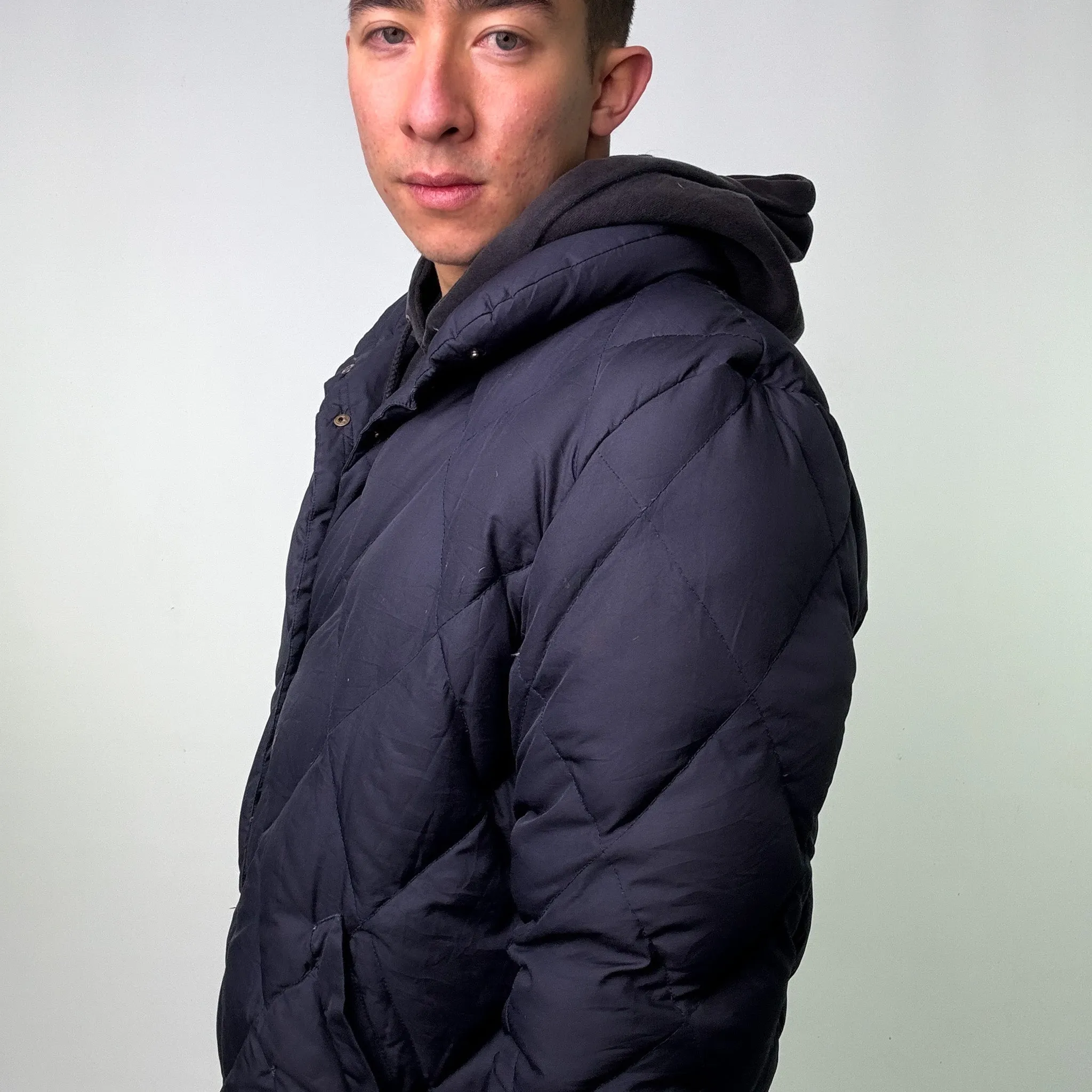 Navy Blue 90s Moncler Puffer Jacket Coat (L)