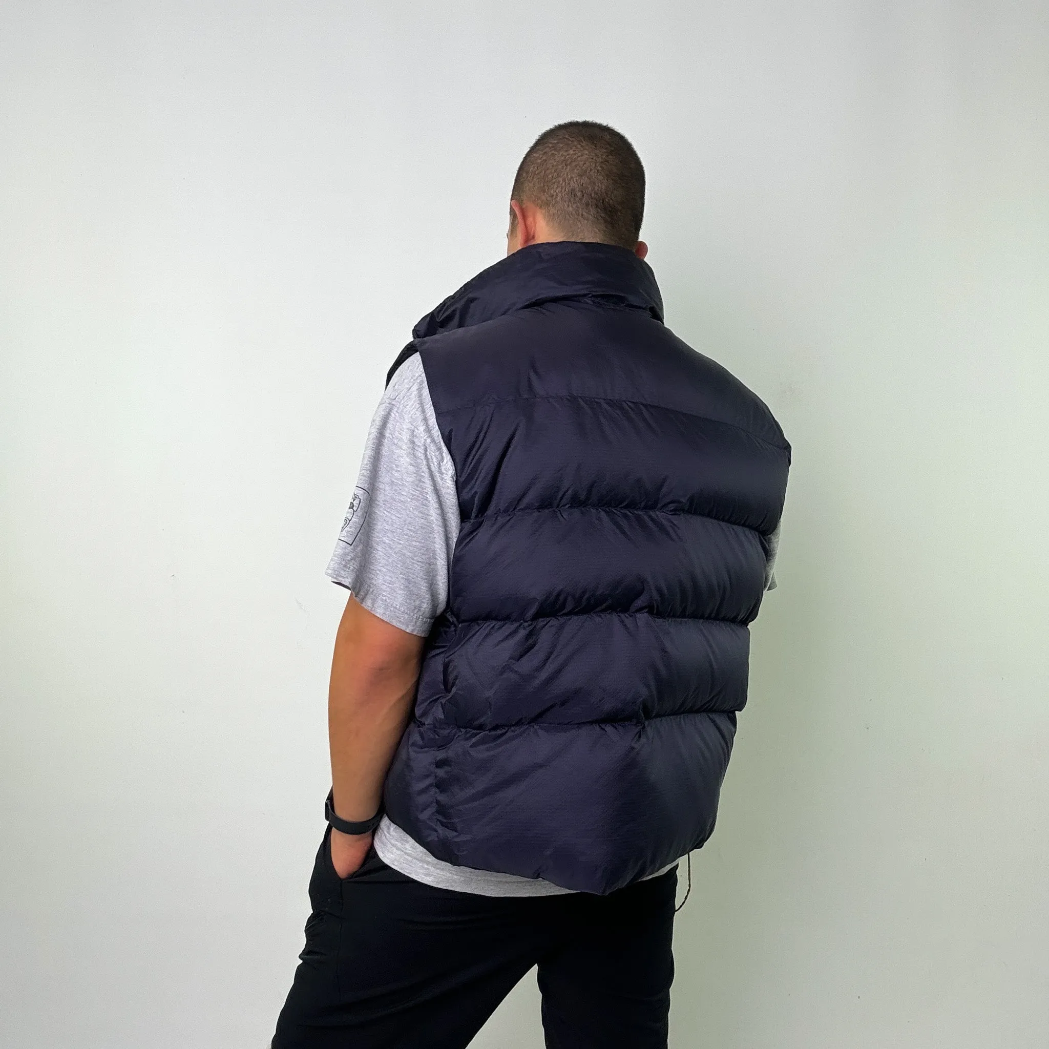 Navy Blue 90s Polo Sport Ralph Lauren Puffer Jacket Coat Gilet (L)