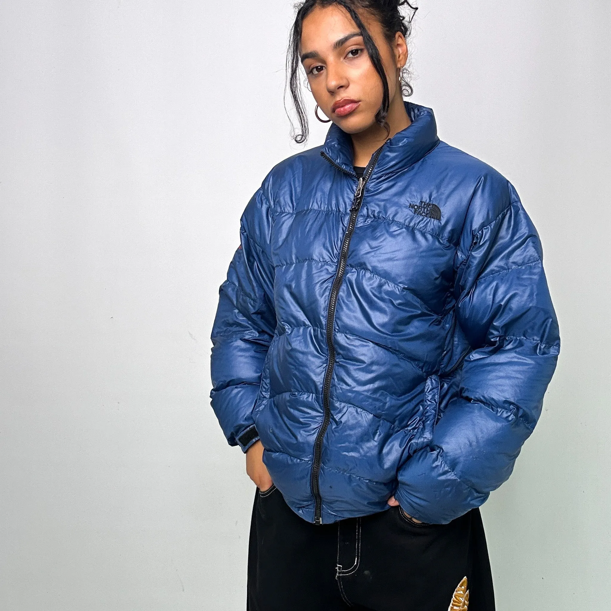 Navy Blue 90s The North Face Summit Series Puffer Jacket Coat (L)