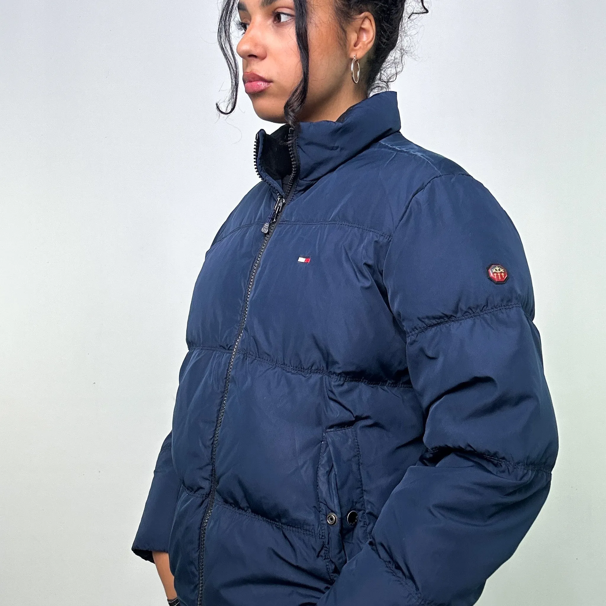 NAVY BLUE 90S TOMMY HILFIGER PUFFER JACKET COAT (