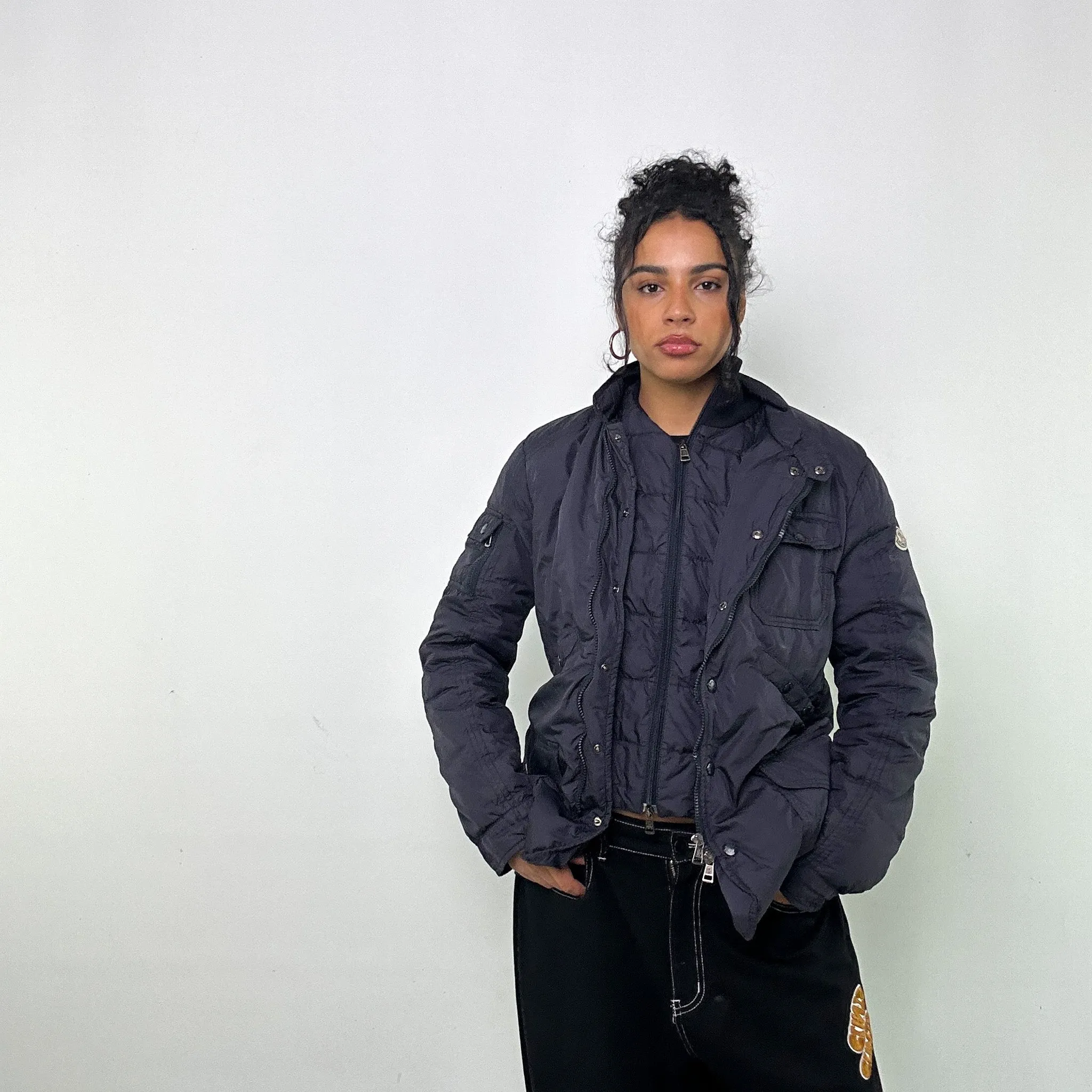 NAVY BLUE Y2KS MONCLER PUFFER JACKET COAT (