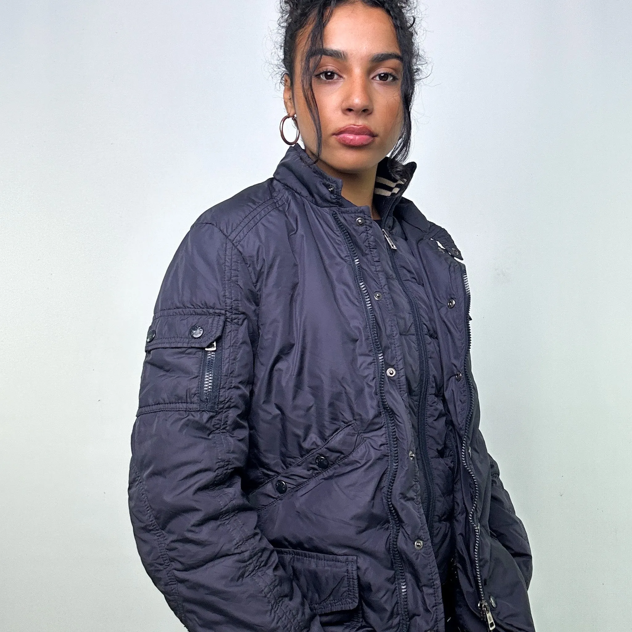 NAVY BLUE Y2KS MONCLER PUFFER JACKET COAT (