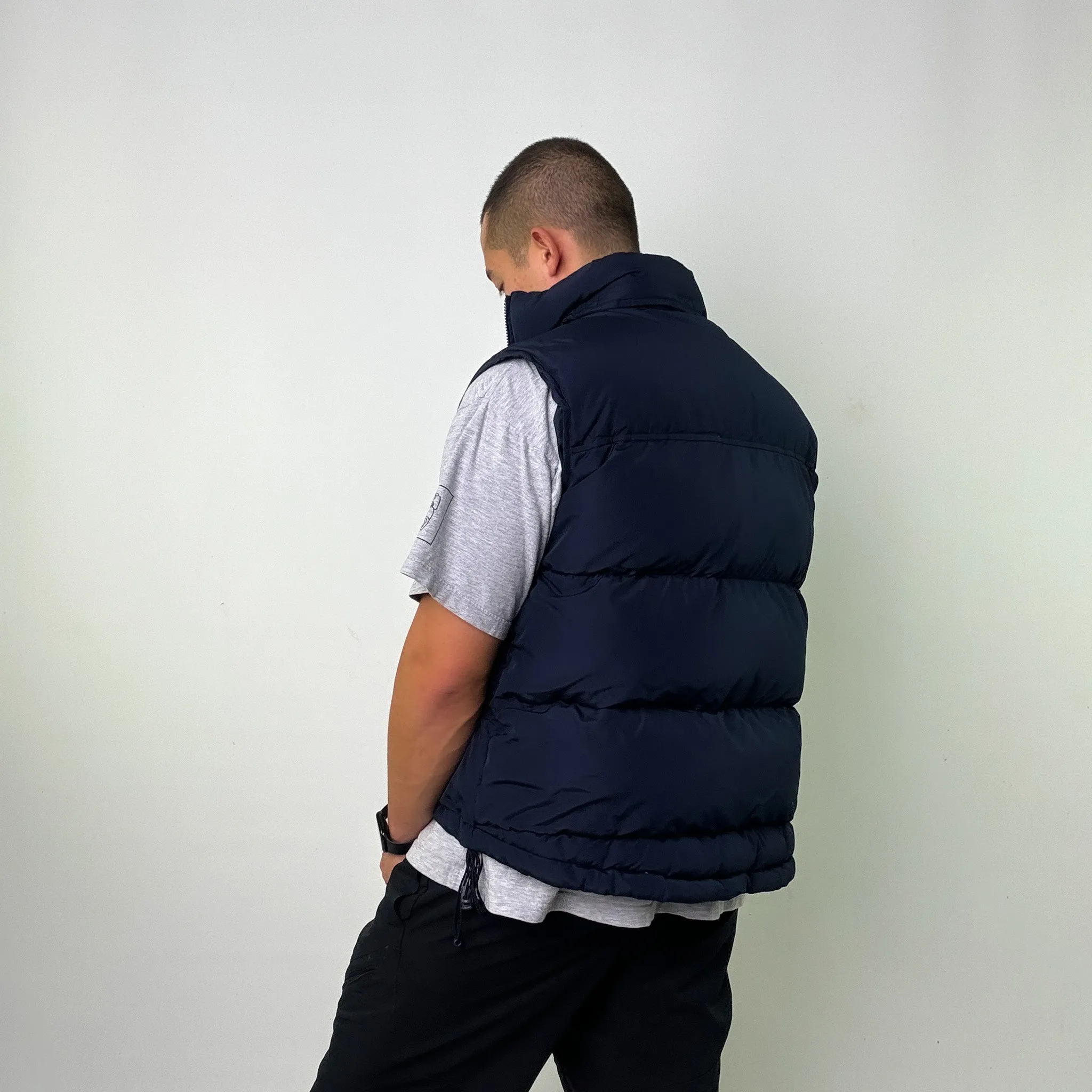 Navy Blue y2ks NIKE Puffer Jacket Coat Gilet (L)