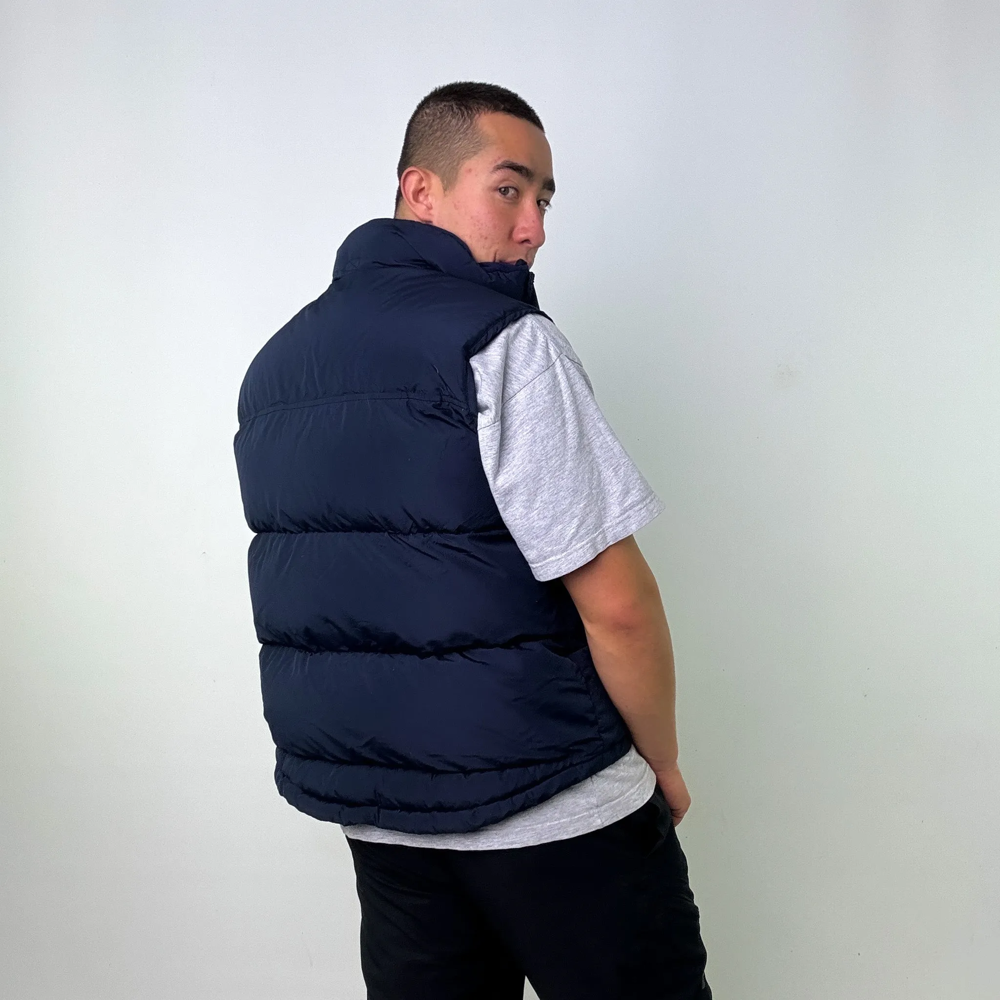 Navy Blue y2ks NIKE Puffer Jacket Coat Gilet (L)