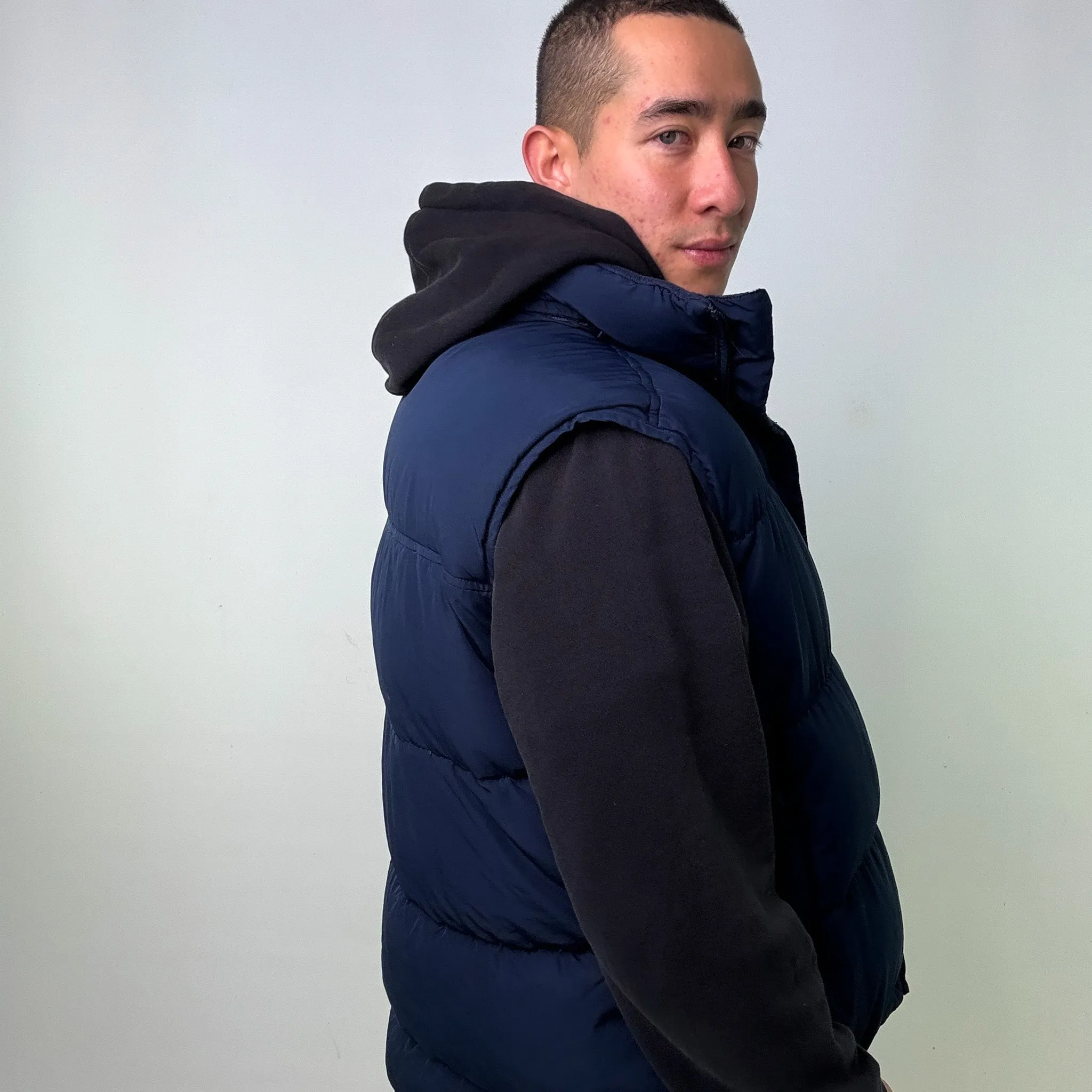 Navy Blue y2ks NIKE Puffer Jacket Coat Gilet (XXL)