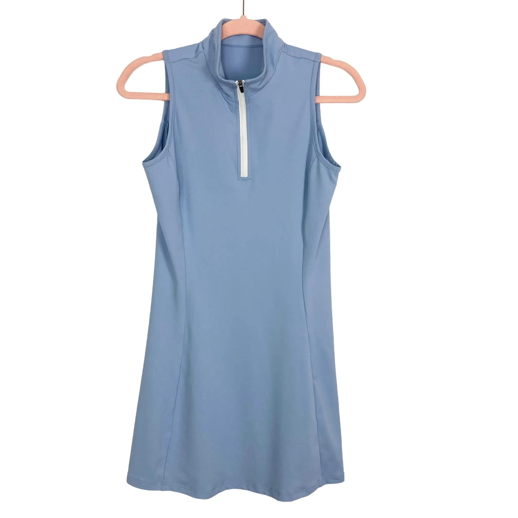 No Brand Light Blue 1/4 Zip Tennis Dress- Size S