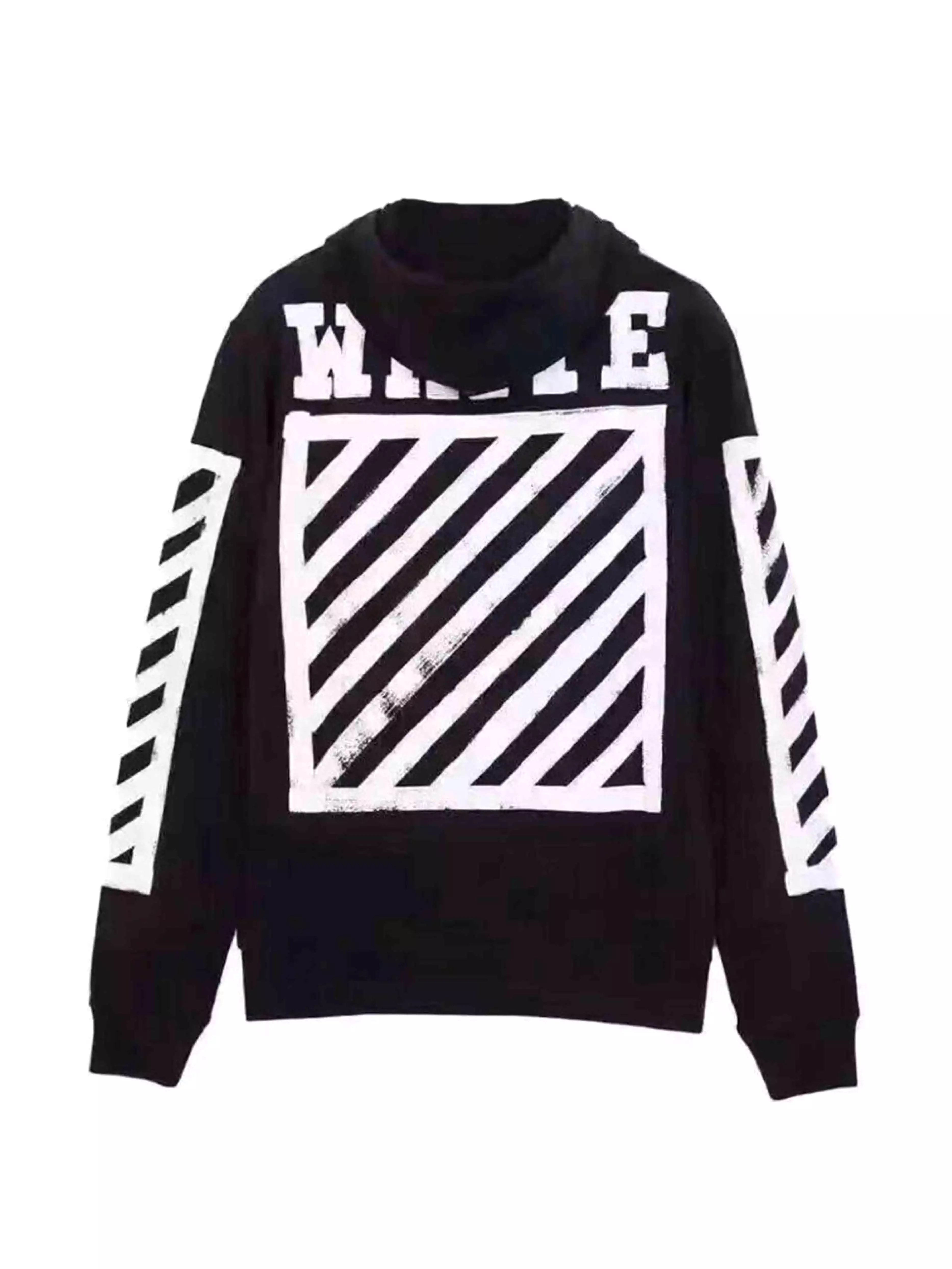 Off-White Brushed Diagonals Zip Up Hoodie Black