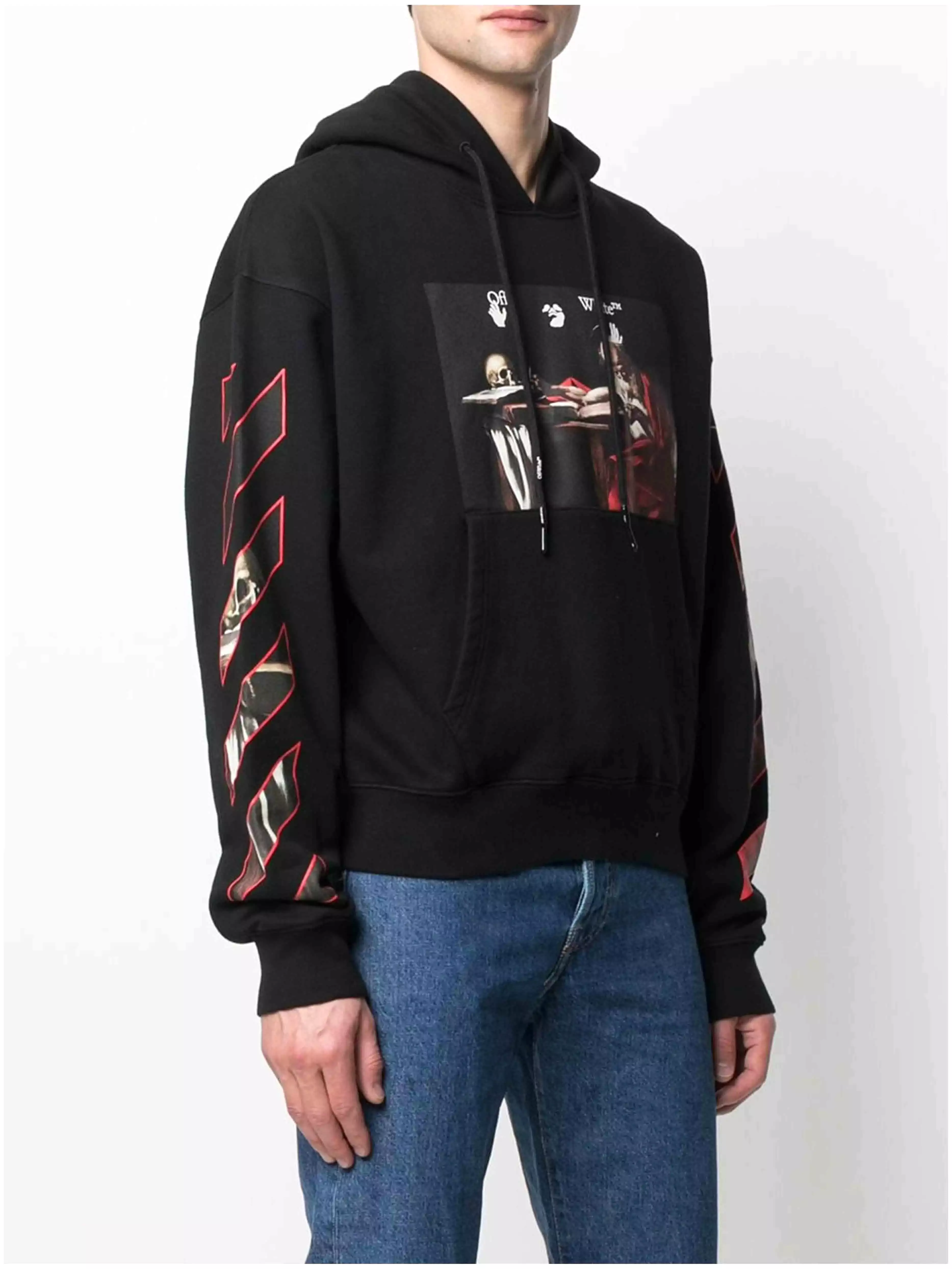 Off-White Oversize Fit Caravaggio Painting Hoodie Black [FW20]