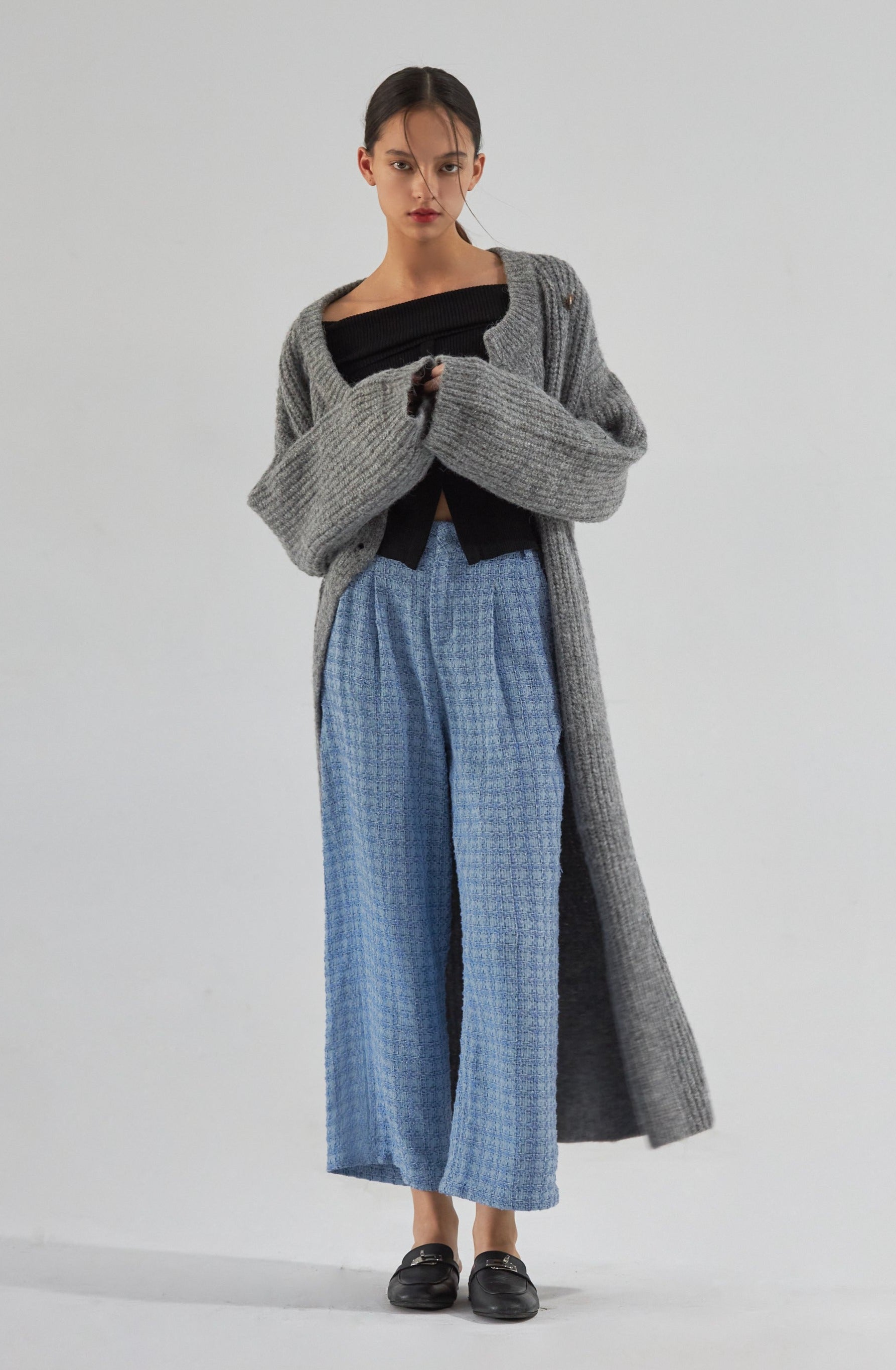 Old money wide leg pants in blue