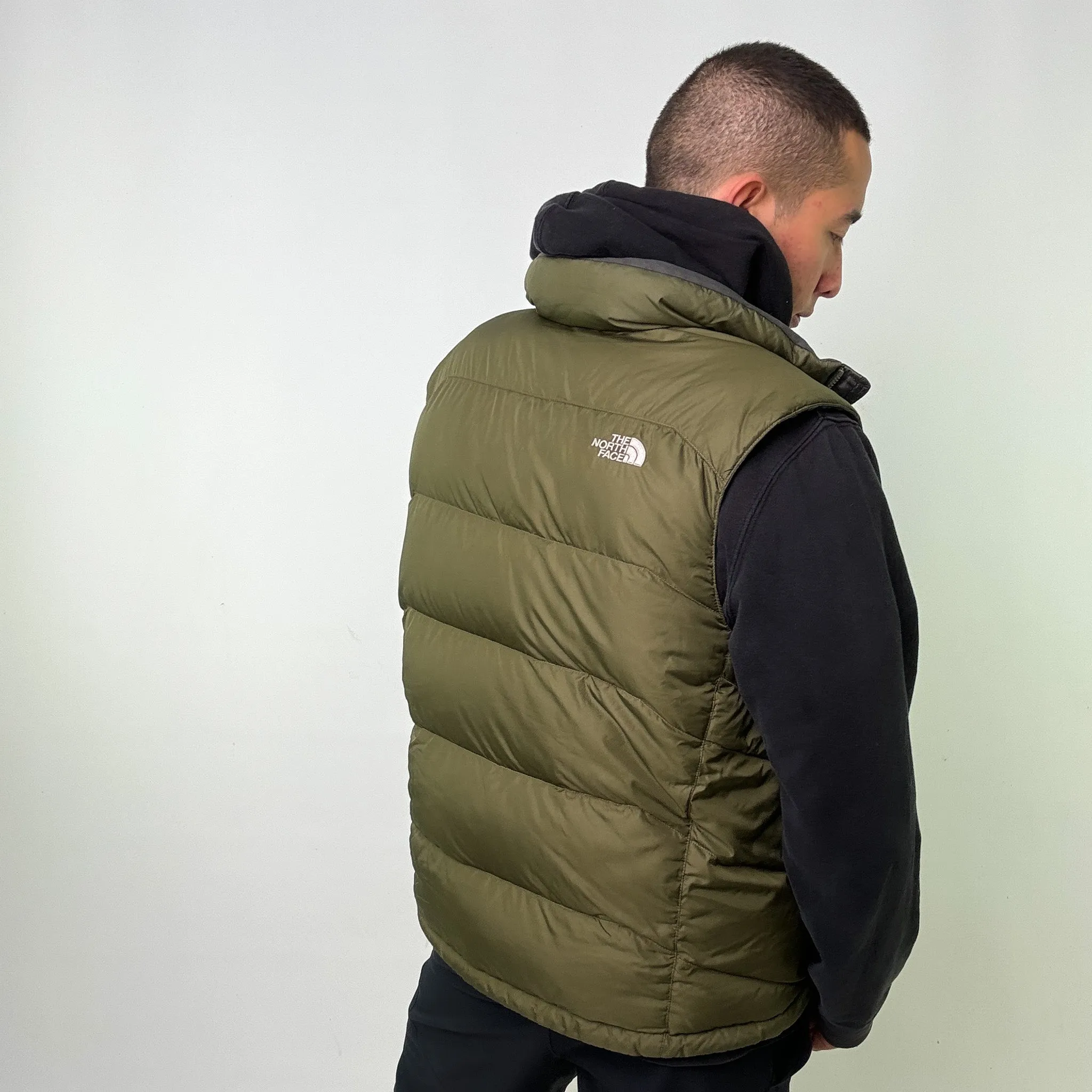 Olive Green y2ks The North Face 550 Series Puffer Jacket Coat Gilet (L)