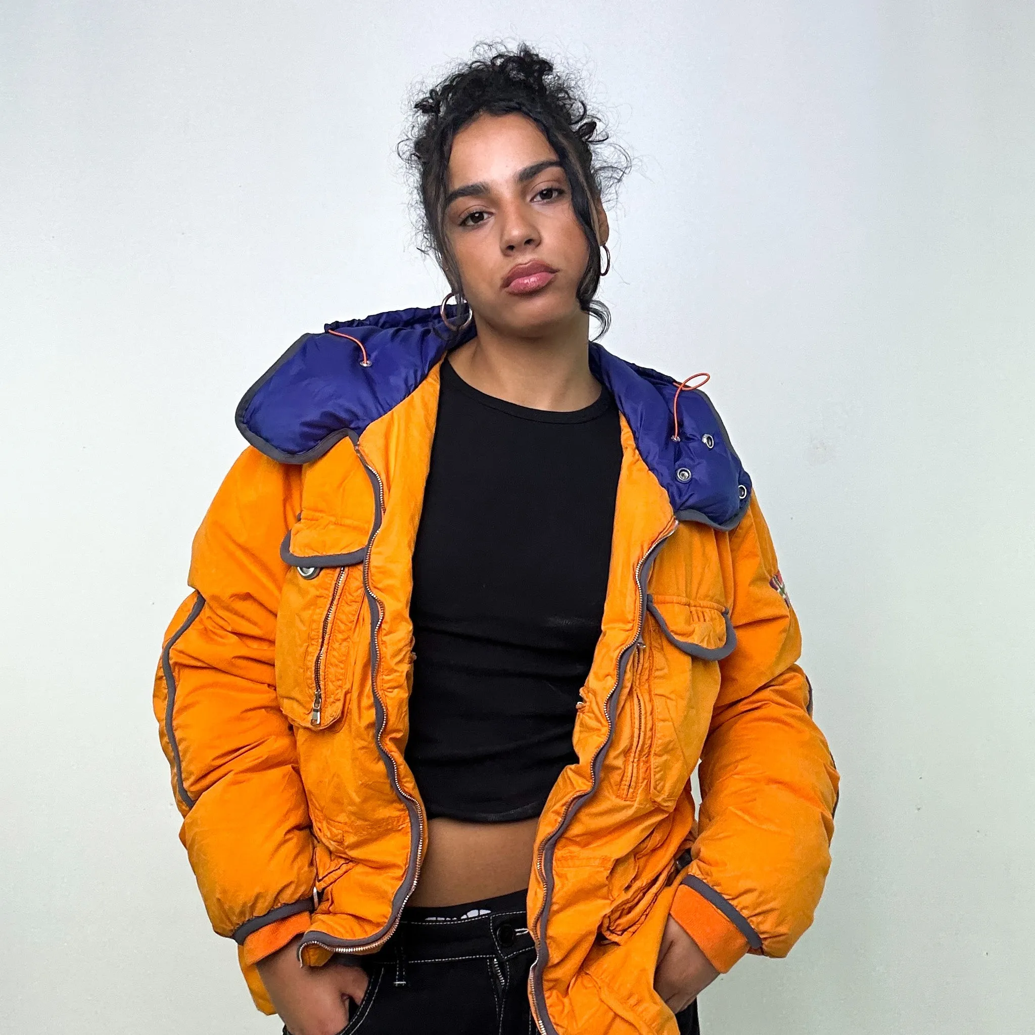 Orange 90s Napapijri Puffer Jacket Coat (XL)