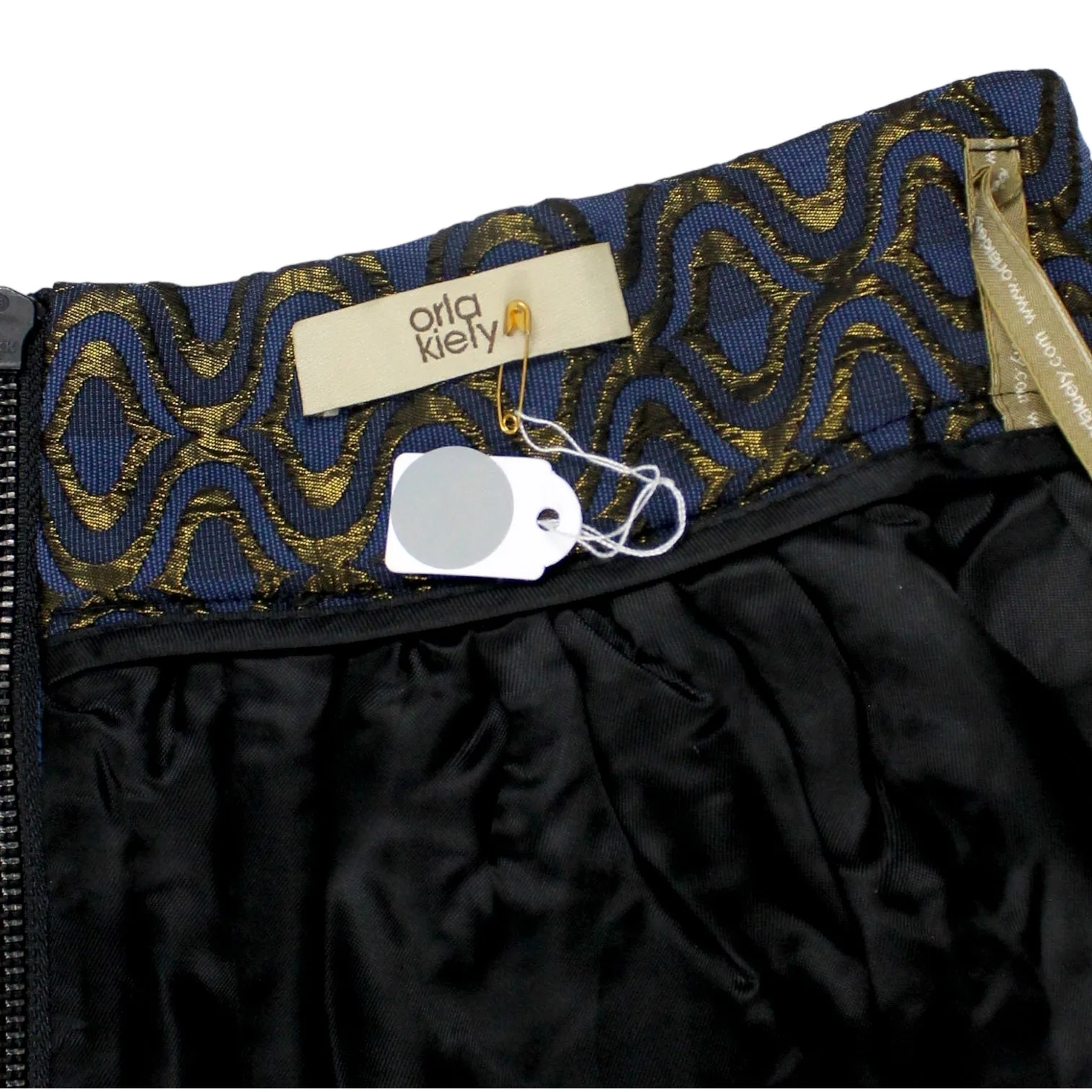 Orla Kiely Blue/Gold Jacquard Skirt