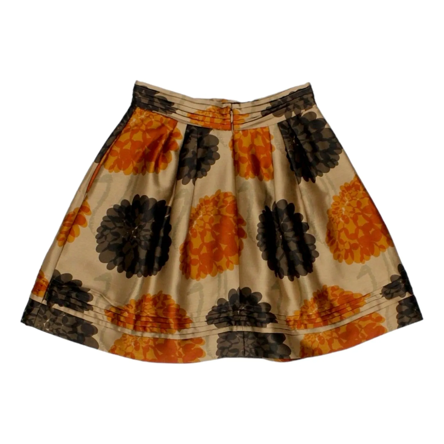 Orla Kiely Brown Tea Rose Double Pleat Skirt