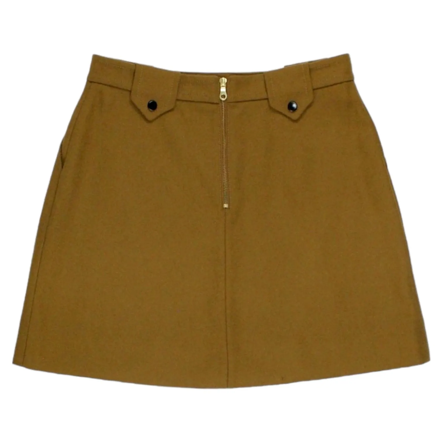 Orla Kiely Camel Wool A-Line Skirt