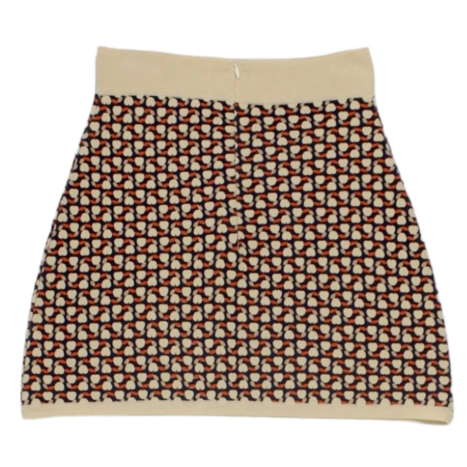 Orla Kiely Cream Apricot Print Knit Skirt