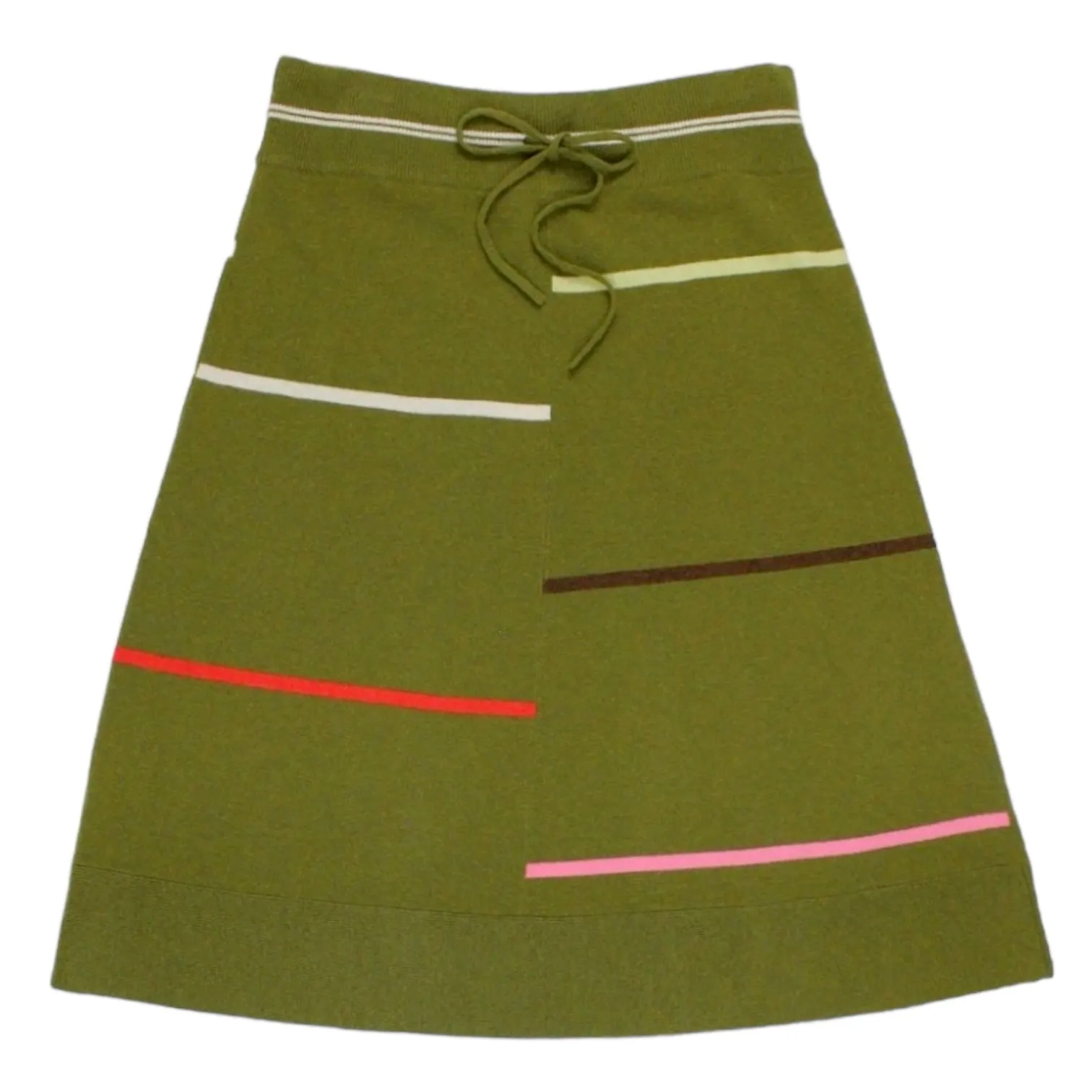 Orla Kiely Green Knitted Stripe Skirt