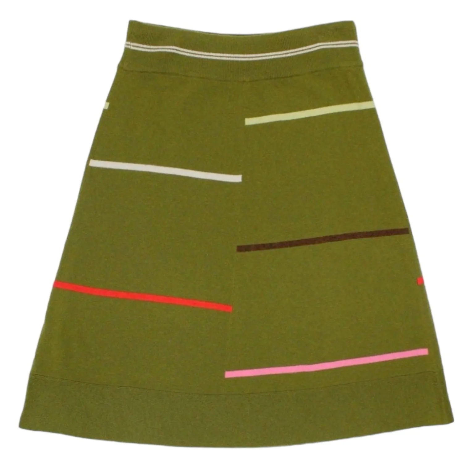 Orla Kiely Green Knitted Stripe Skirt