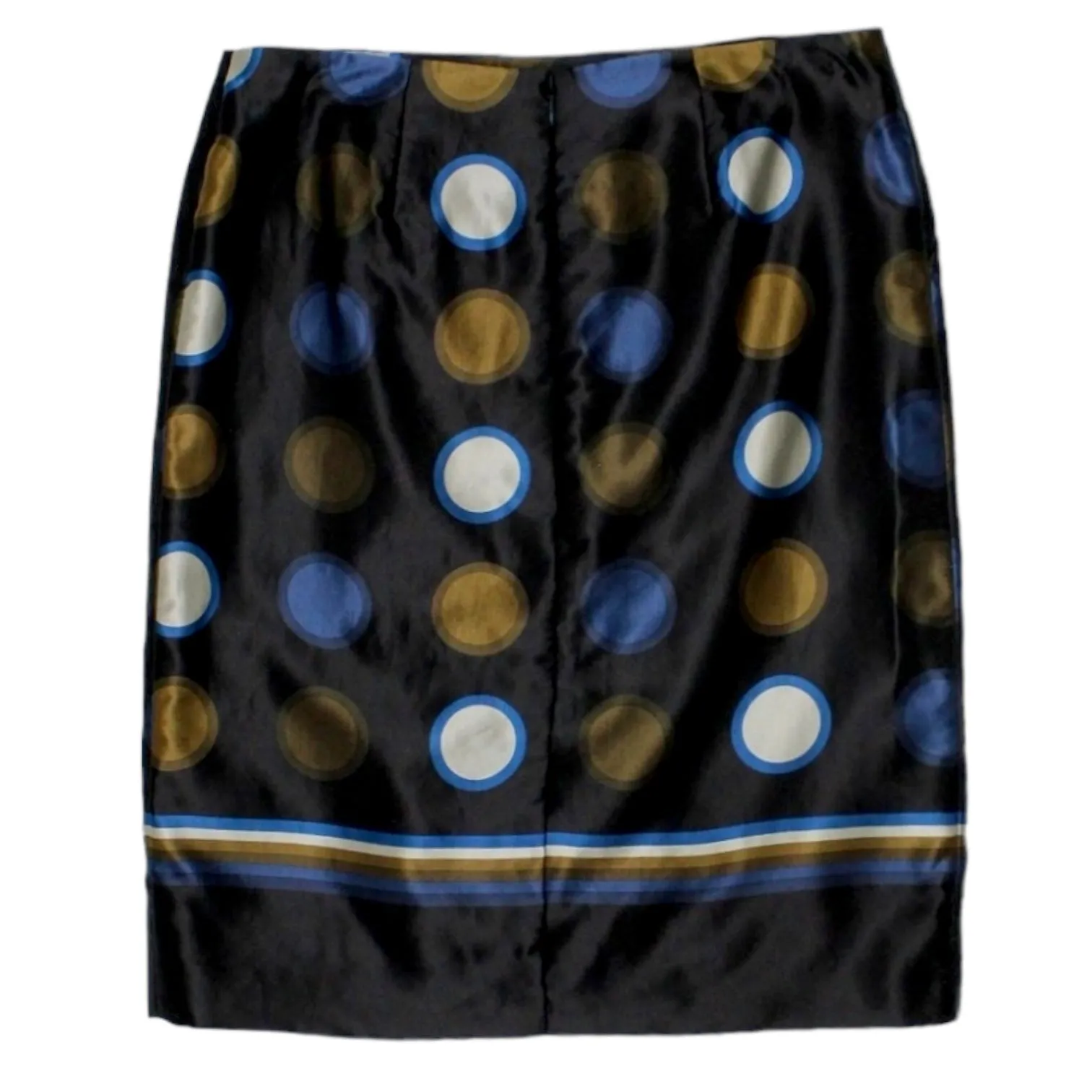 Orla Kiely Mid Blue Spot Silk Skirt