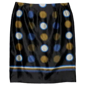 Orla Kiely Mid Blue Spot Silk Skirt