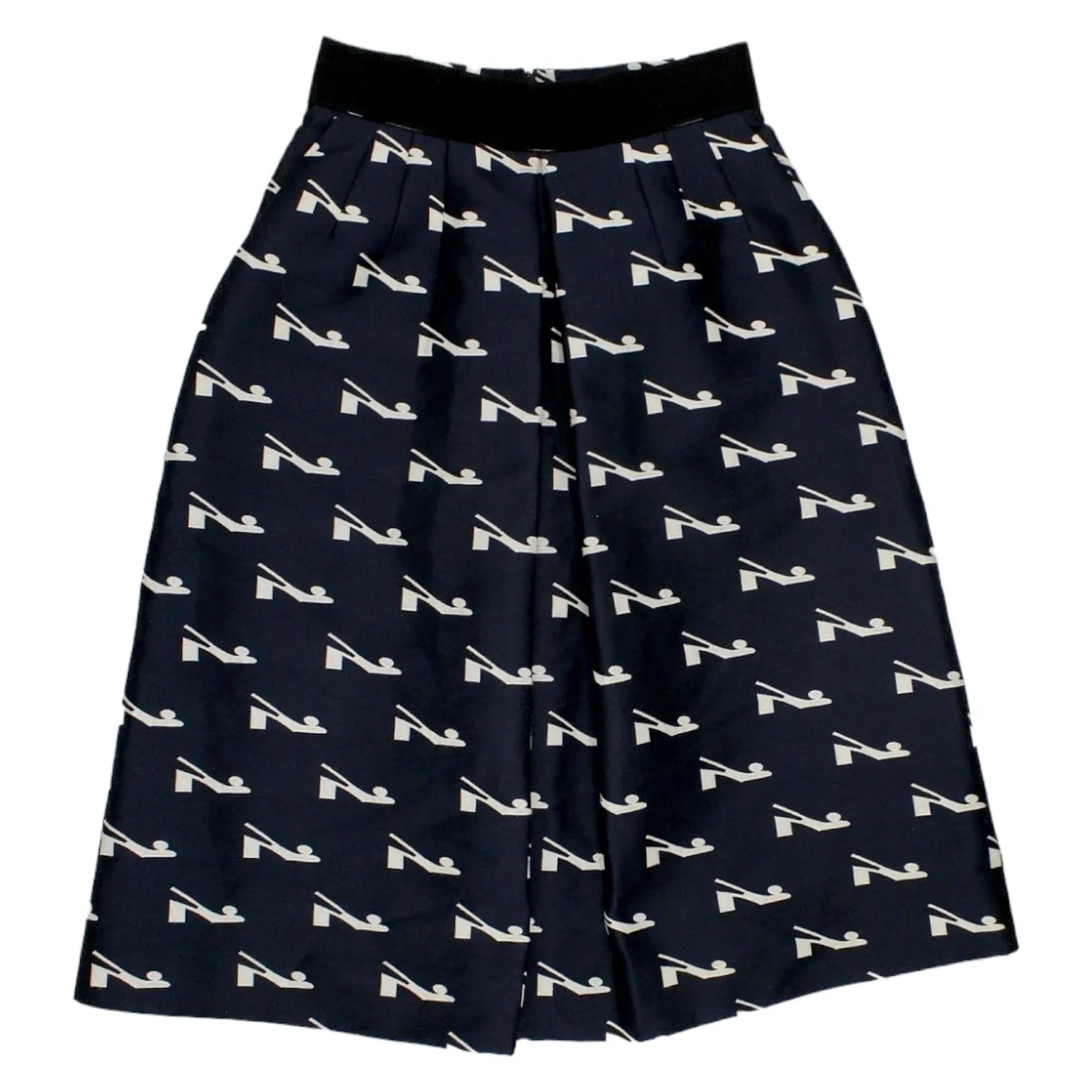 Orla Kiely Navy Shoe Design Skirt