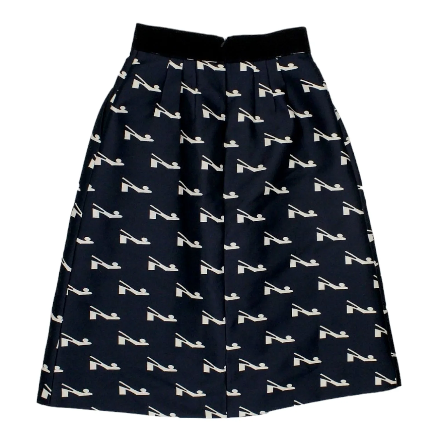 Orla Kiely Navy Shoe Design Skirt