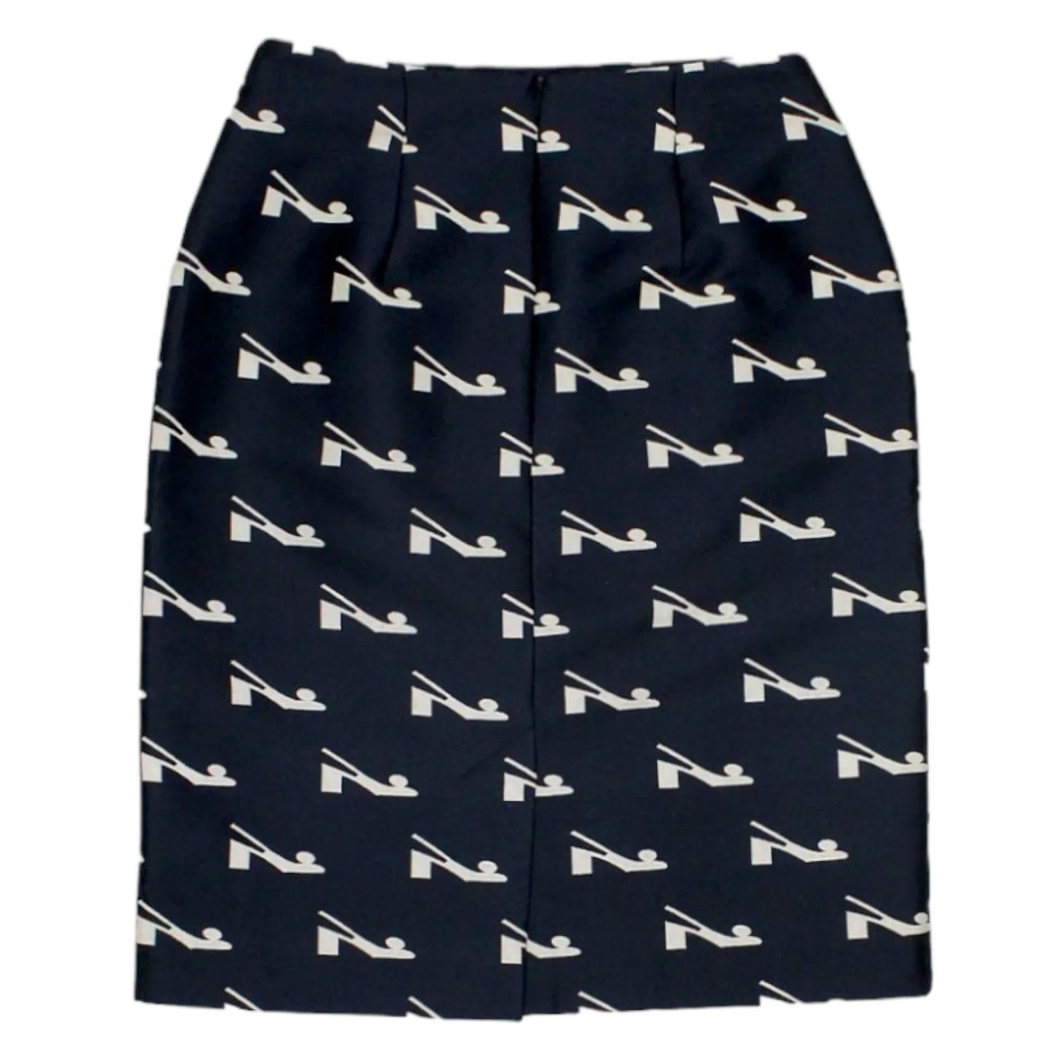 Orla Kiely Navy Slingback Pencil Skirt