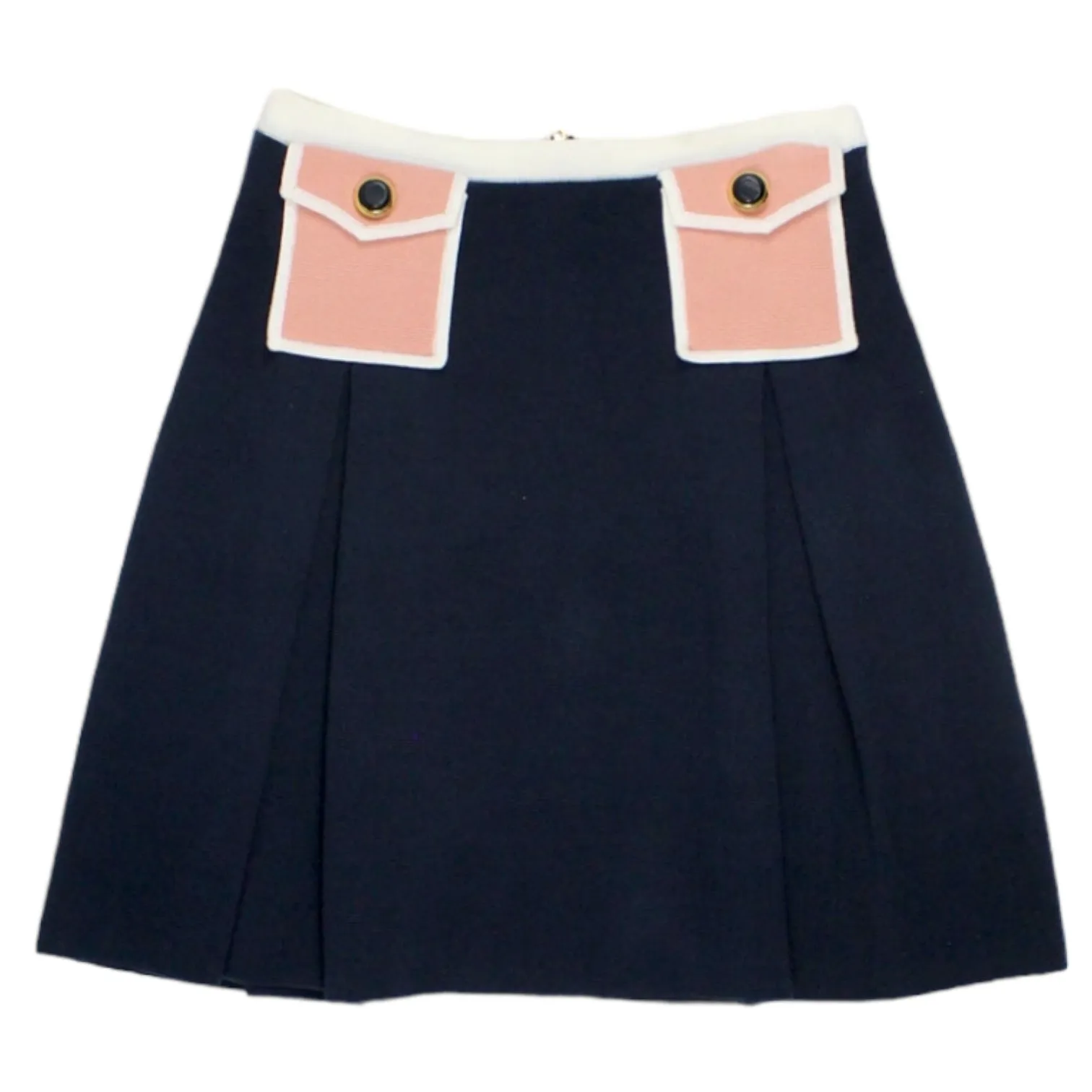 Orla Kiely Navy/Pink Knit Mini Skirt