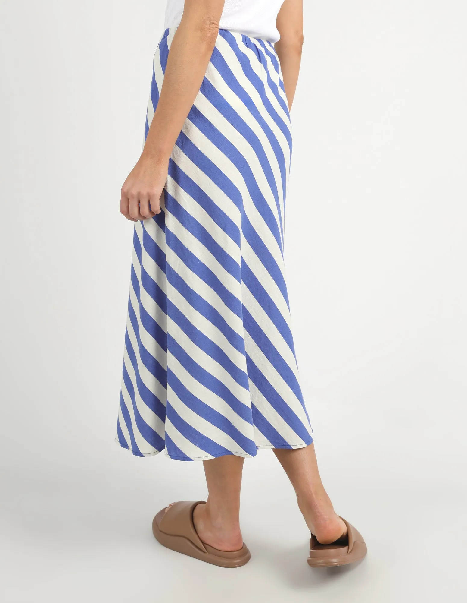 Palermo Stripe Skirt Blue/Marshmallow