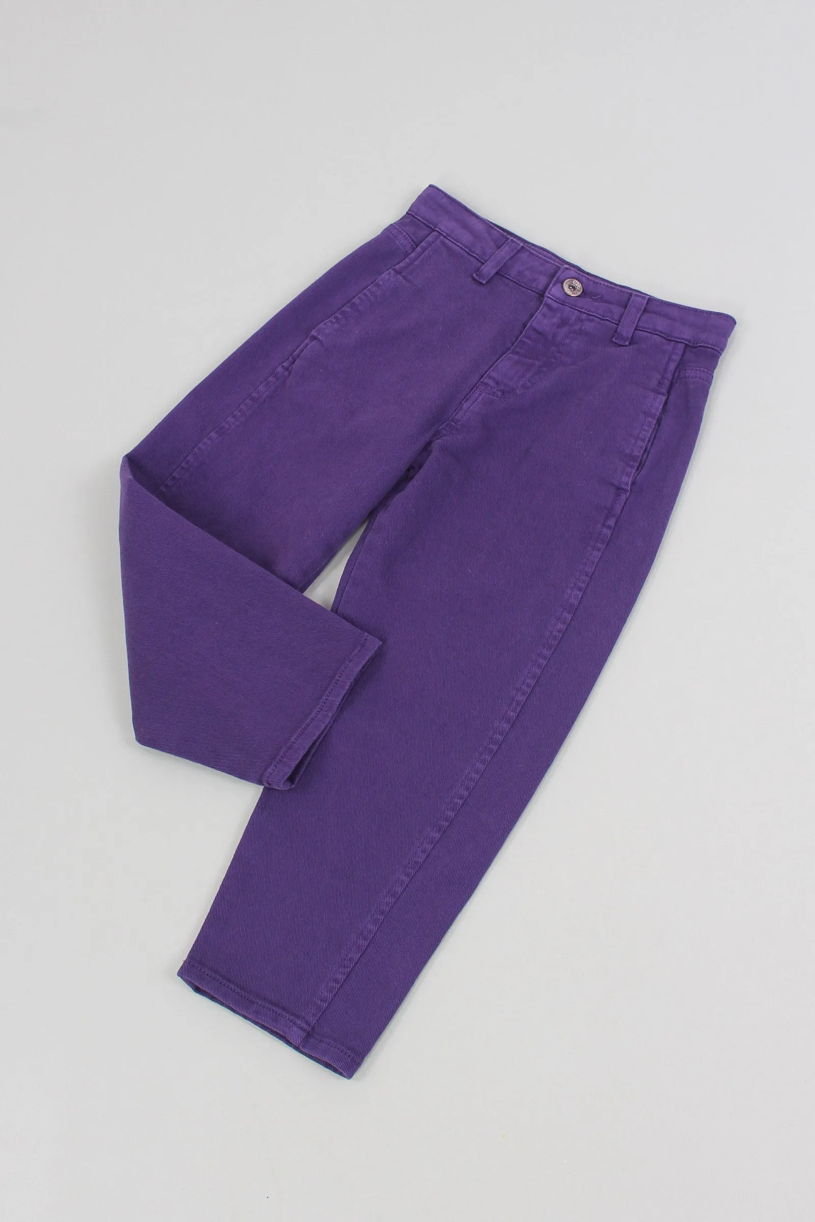 Pantalone Baggy Cotone Viola Scuro