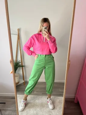 Pantaloni baggy verde fluo