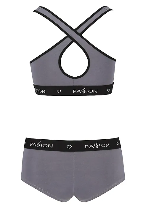 Passion Sports Edition Cross Racer Back Bra and Boyshort Set ()