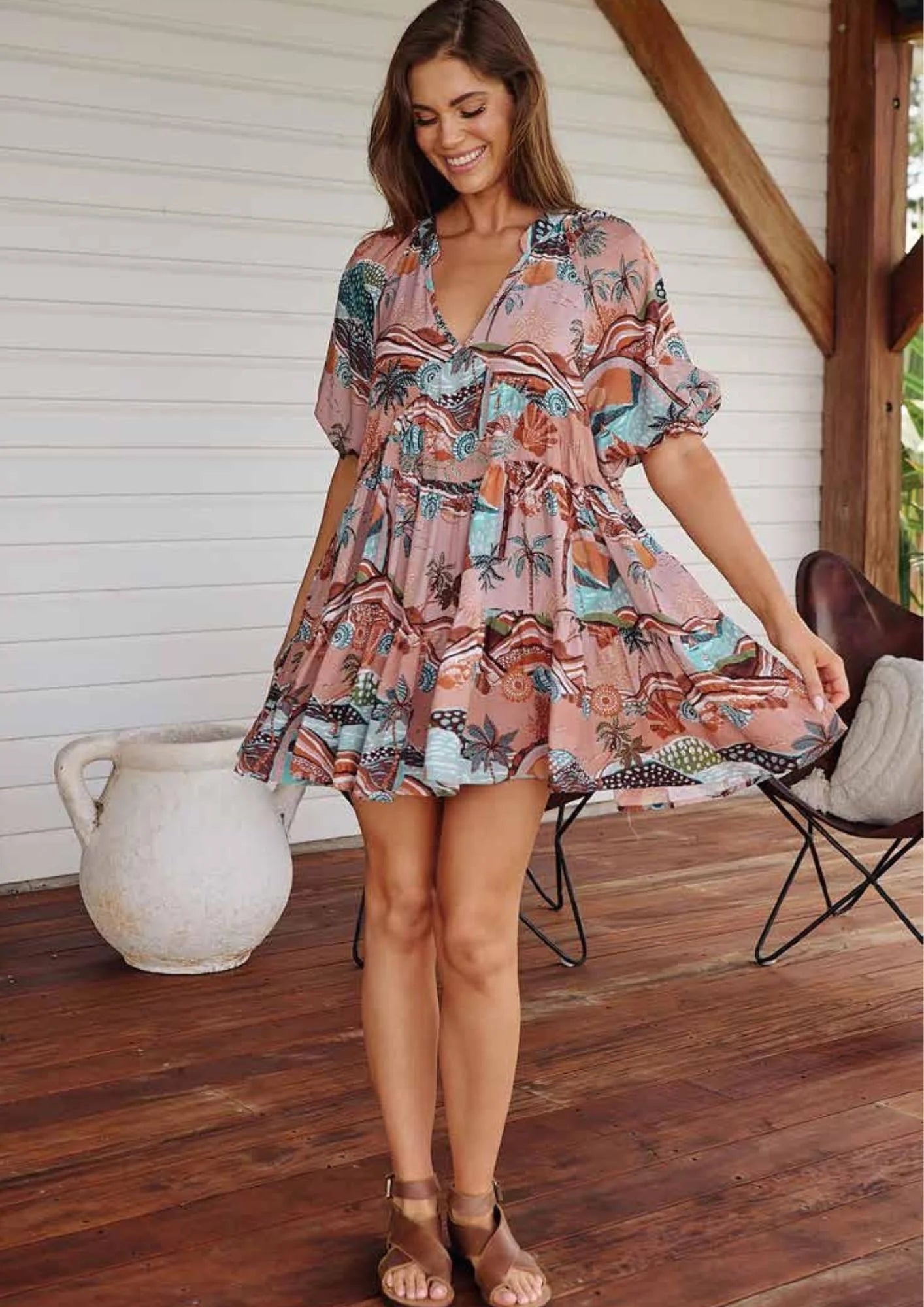 Petal Mini Dress - Lakeside Serenity Collection