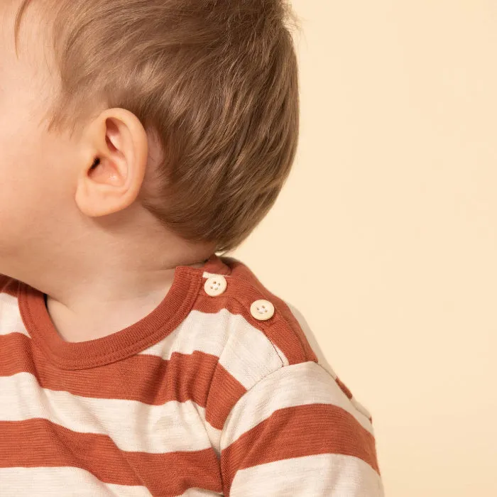 Petit Bateau Baby Lazaro T-shirt Red Stipes