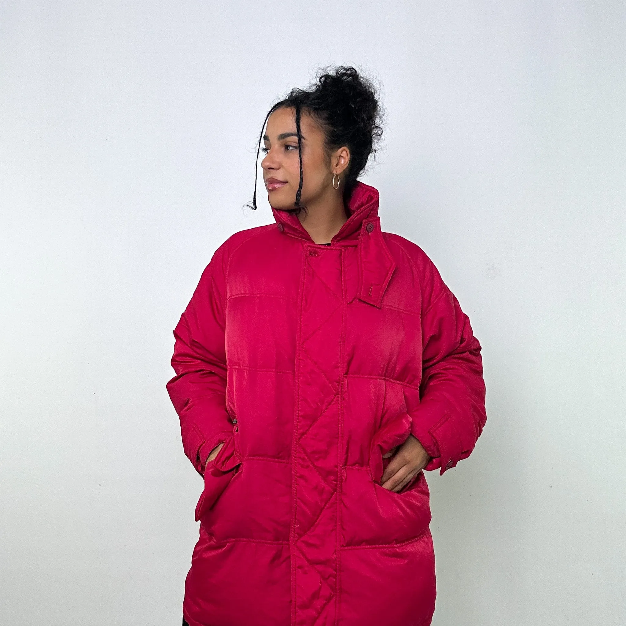 Pink 90s Iceberg Puffer Jacket Coat (XL)