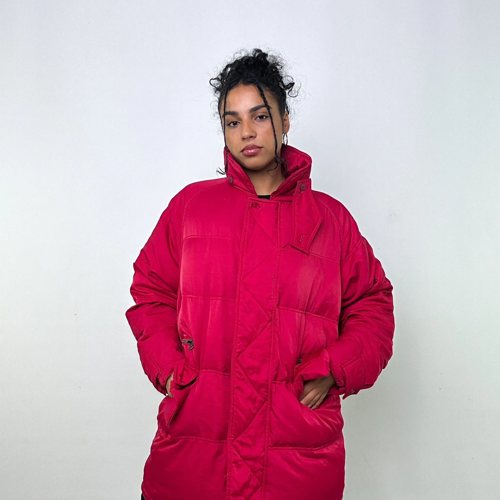 Pink 90s Iceberg Puffer Jacket Coat (XL)