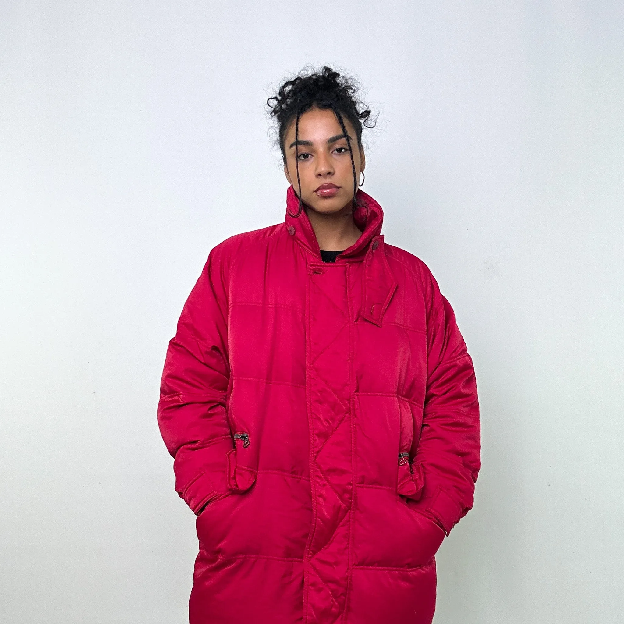 Pink 90s Iceberg Puffer Jacket Coat (XL)