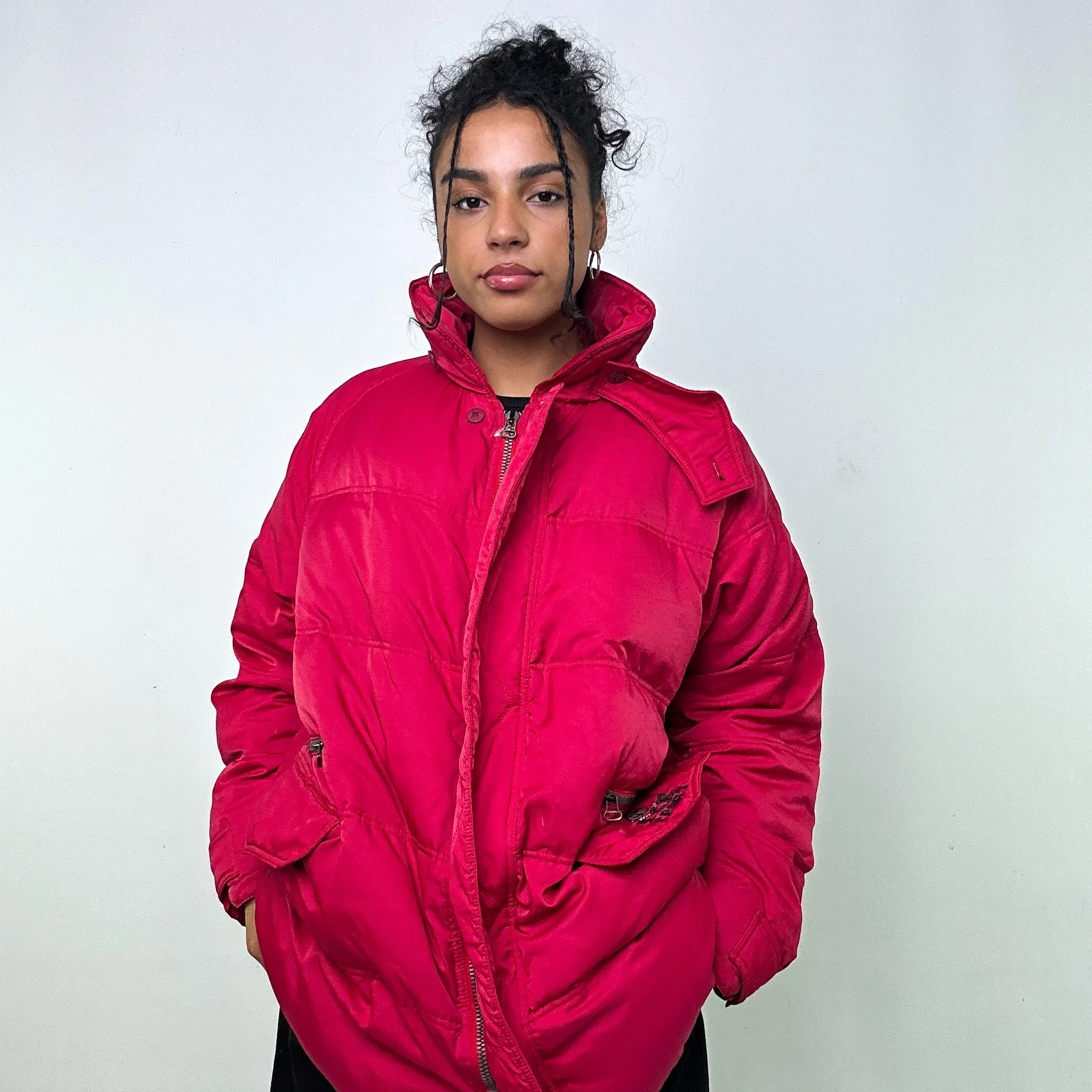 Pink 90s Iceberg Puffer Jacket Coat (XL)