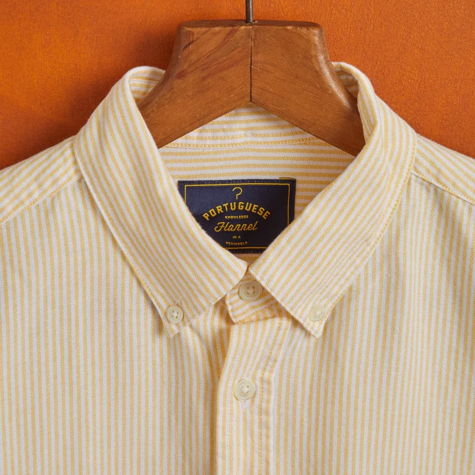 Portuguese Flannel - Belavista Yellow/White stripe Oxford