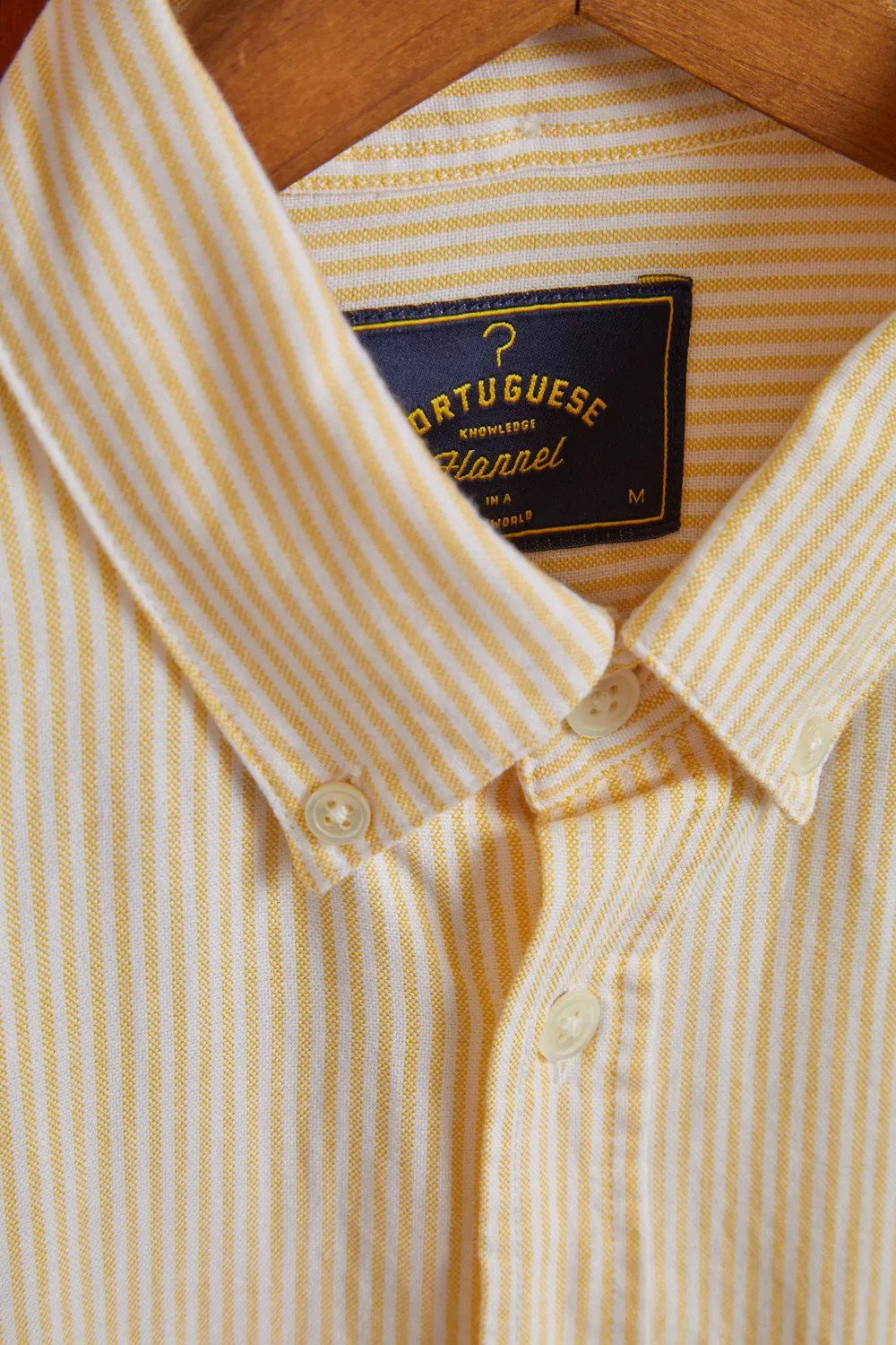 Portuguese Flannel - Belavista Yellow/White stripe Oxford